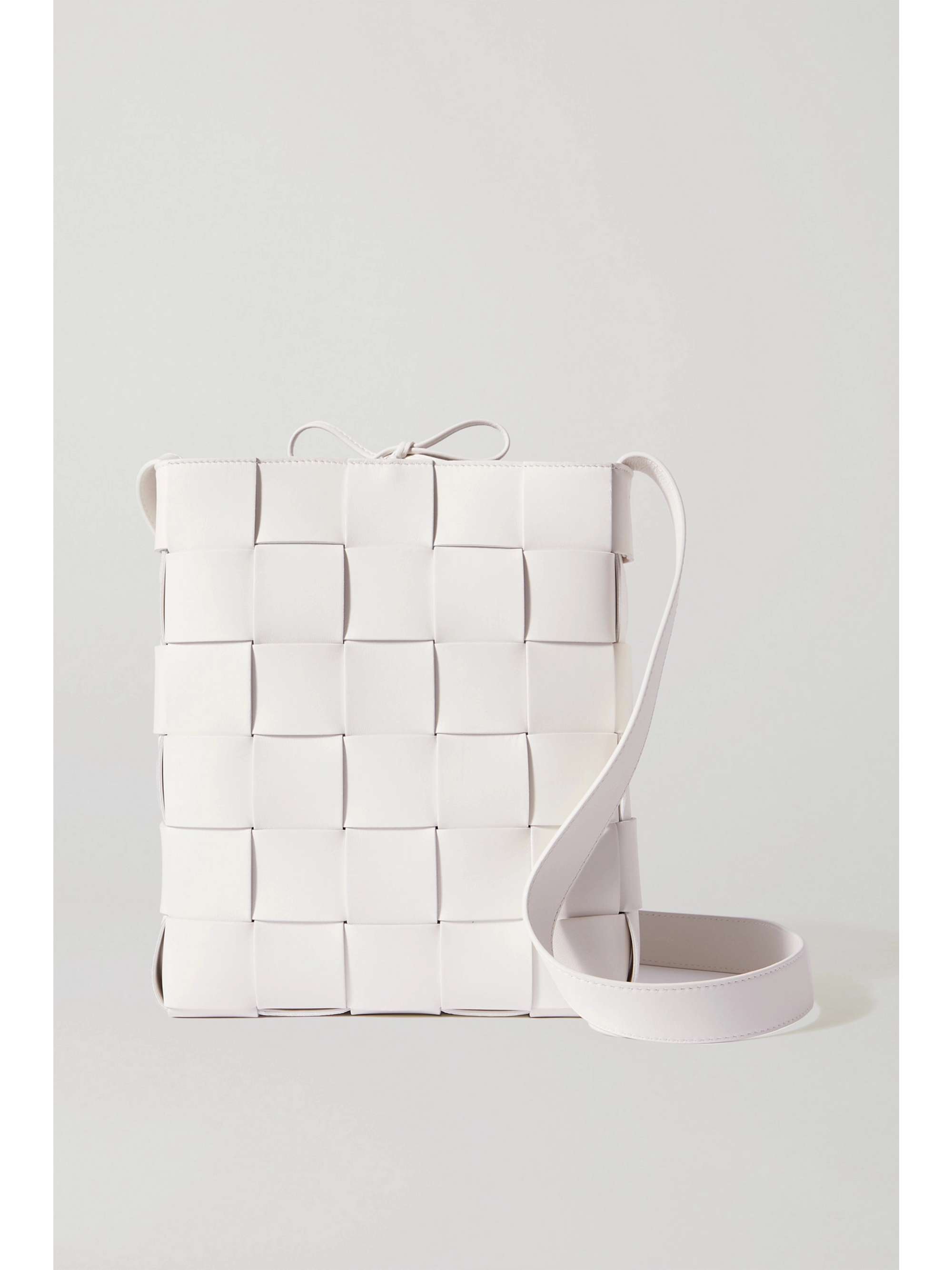 white leather messenger bag