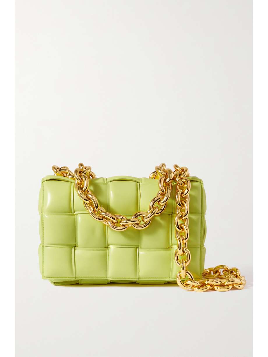 BOTTEGA VENETA Cassette chain-embellished padded intrecciato leather shoulder bag