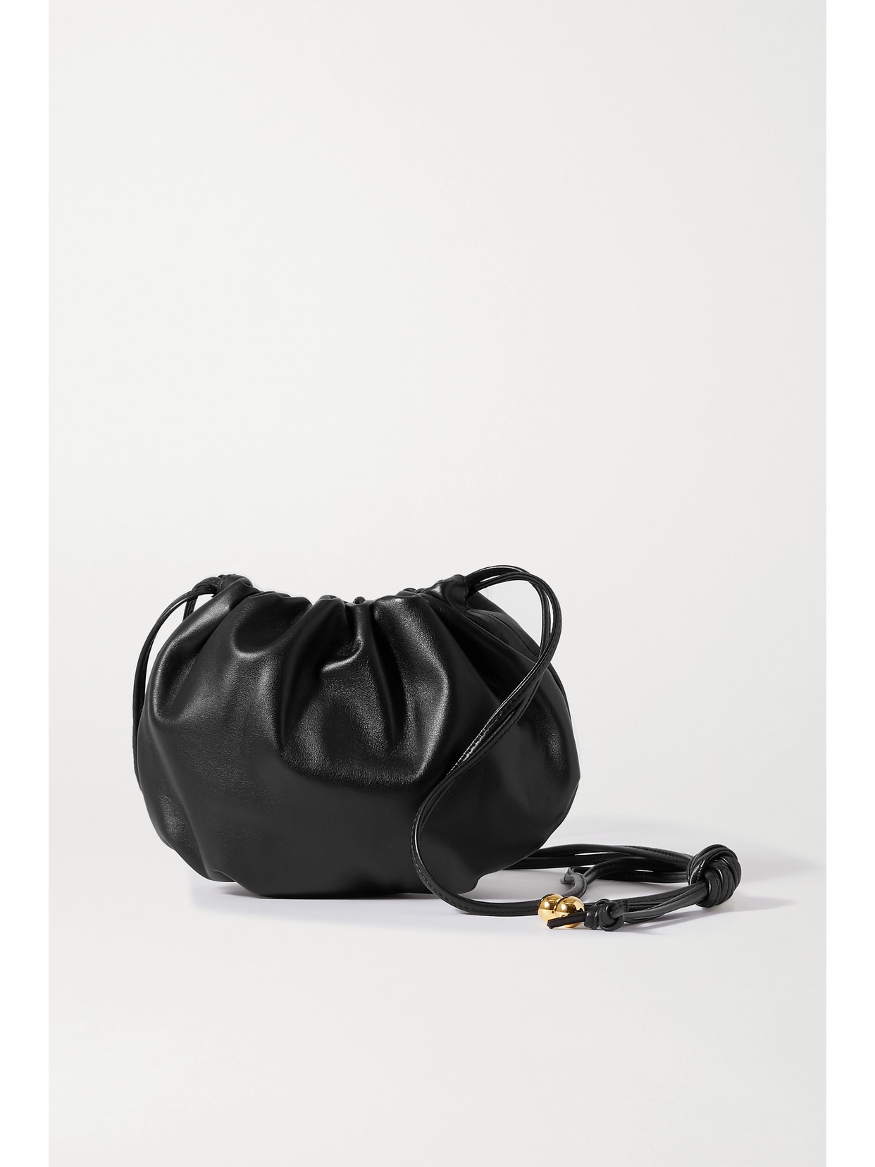 BOTTEGA VENETA THE MINI BULB GATHERED LEATHER SHOULDER BAG