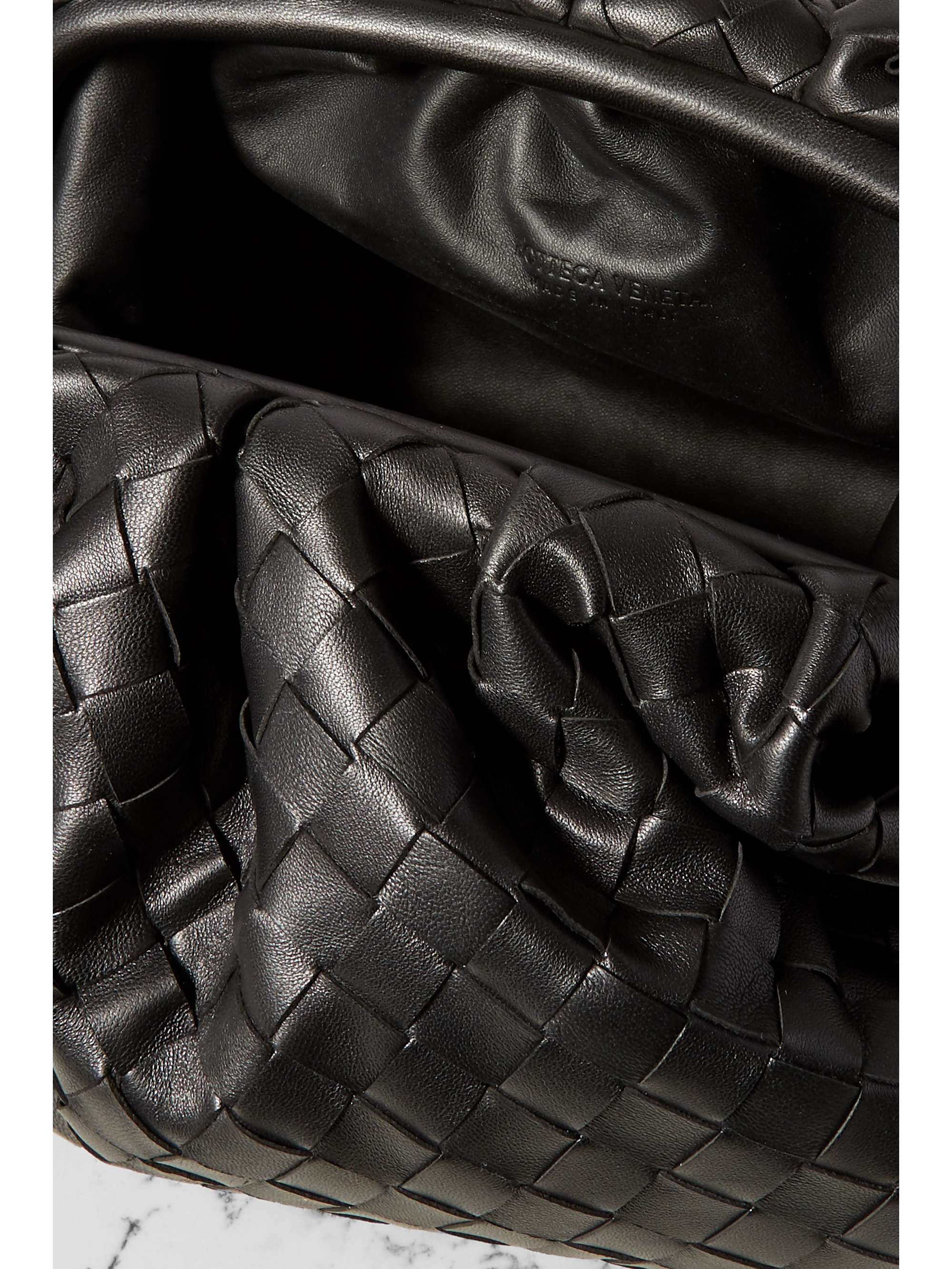 BOTTEGA VENETA The Pouch large gathered intrecciato leather clutch