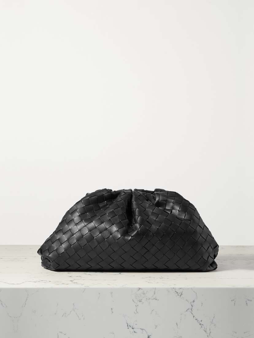 Bottega Veneta The Pouch Large Gathered Intrecciato Leather Clutch