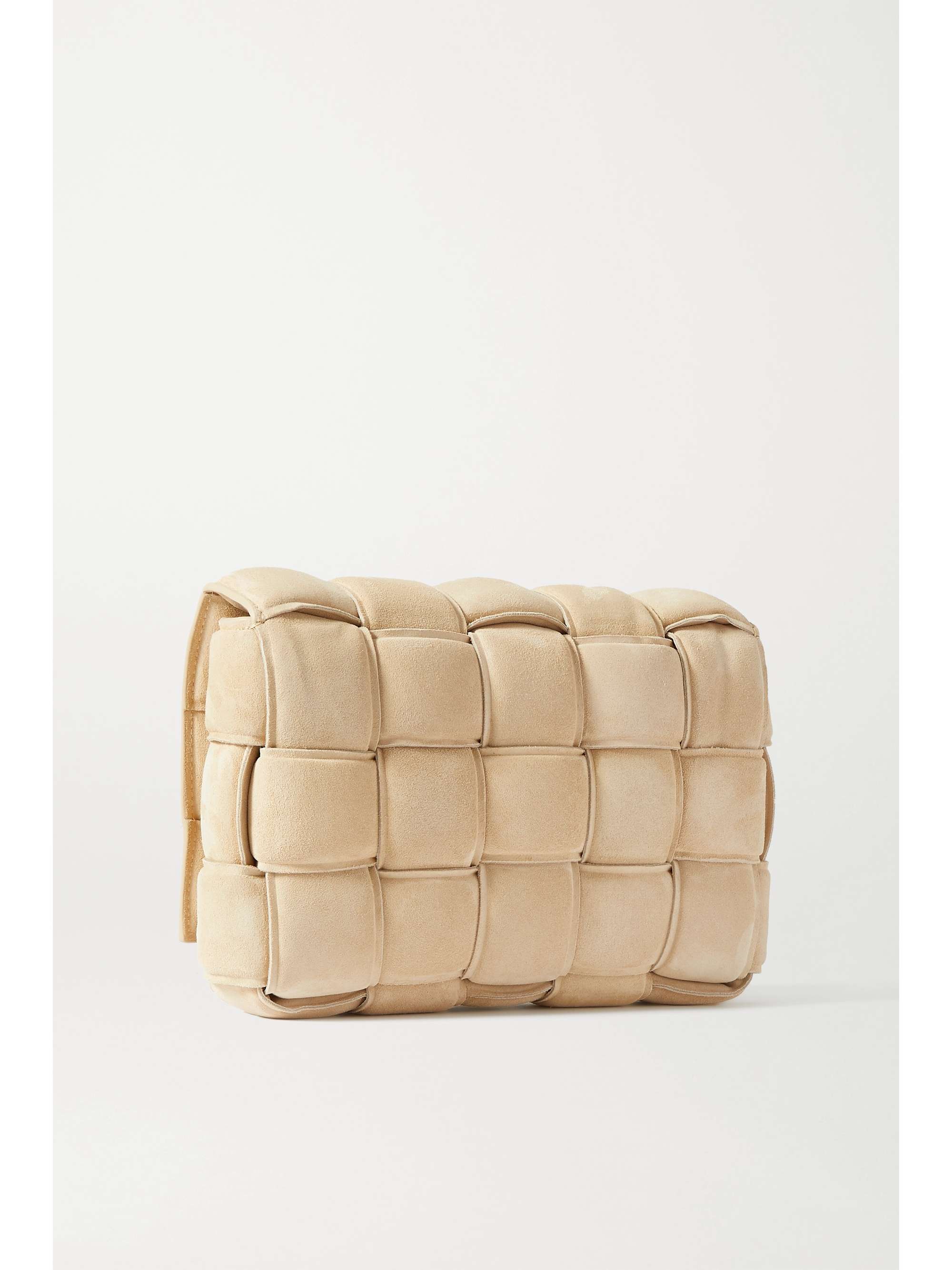 BOTTEGA VENETA Cassette padded intrecciato suede shoulder bag