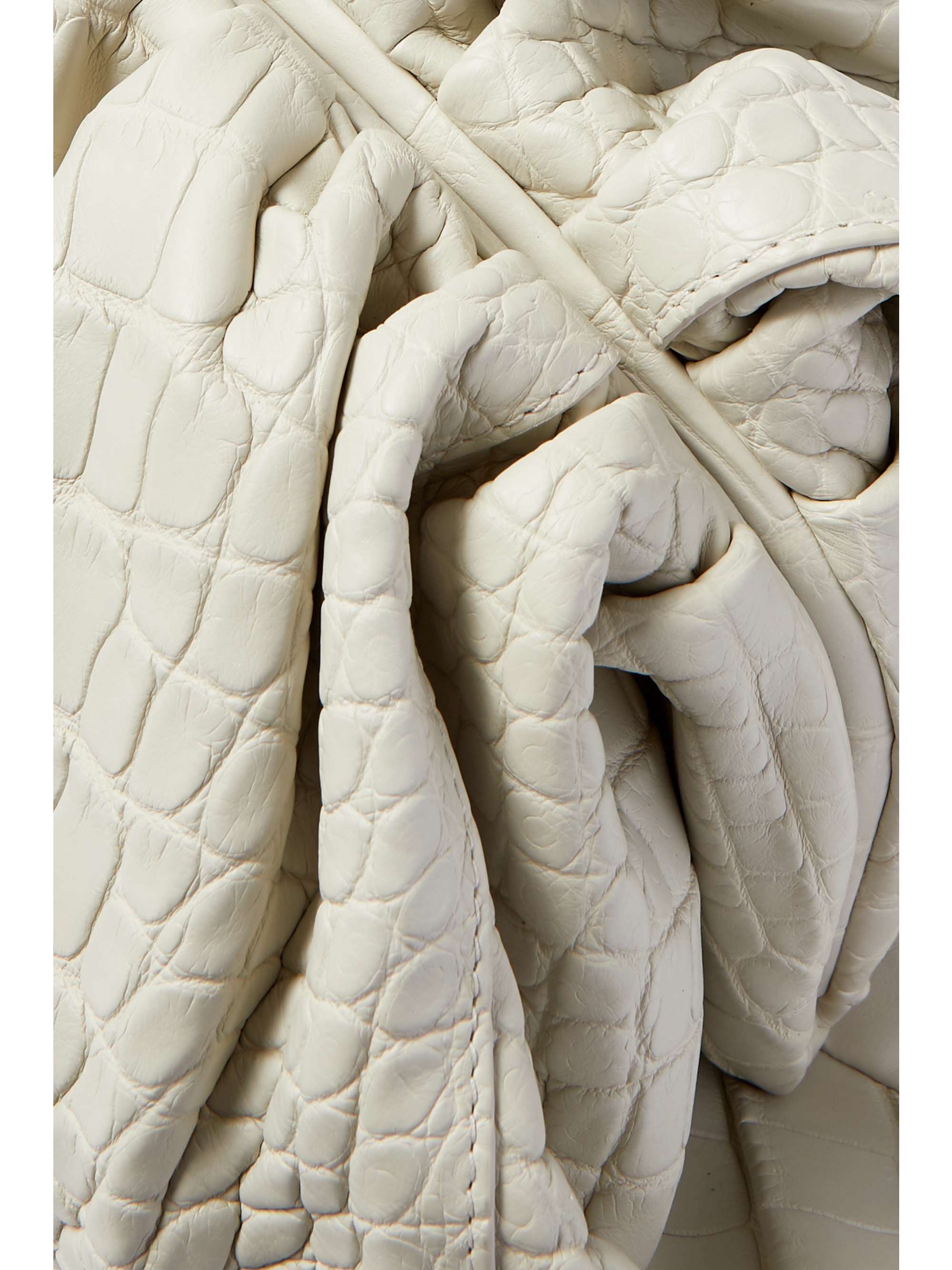 BOTTEGA VENETA The Pouch large gathered alligator clutch