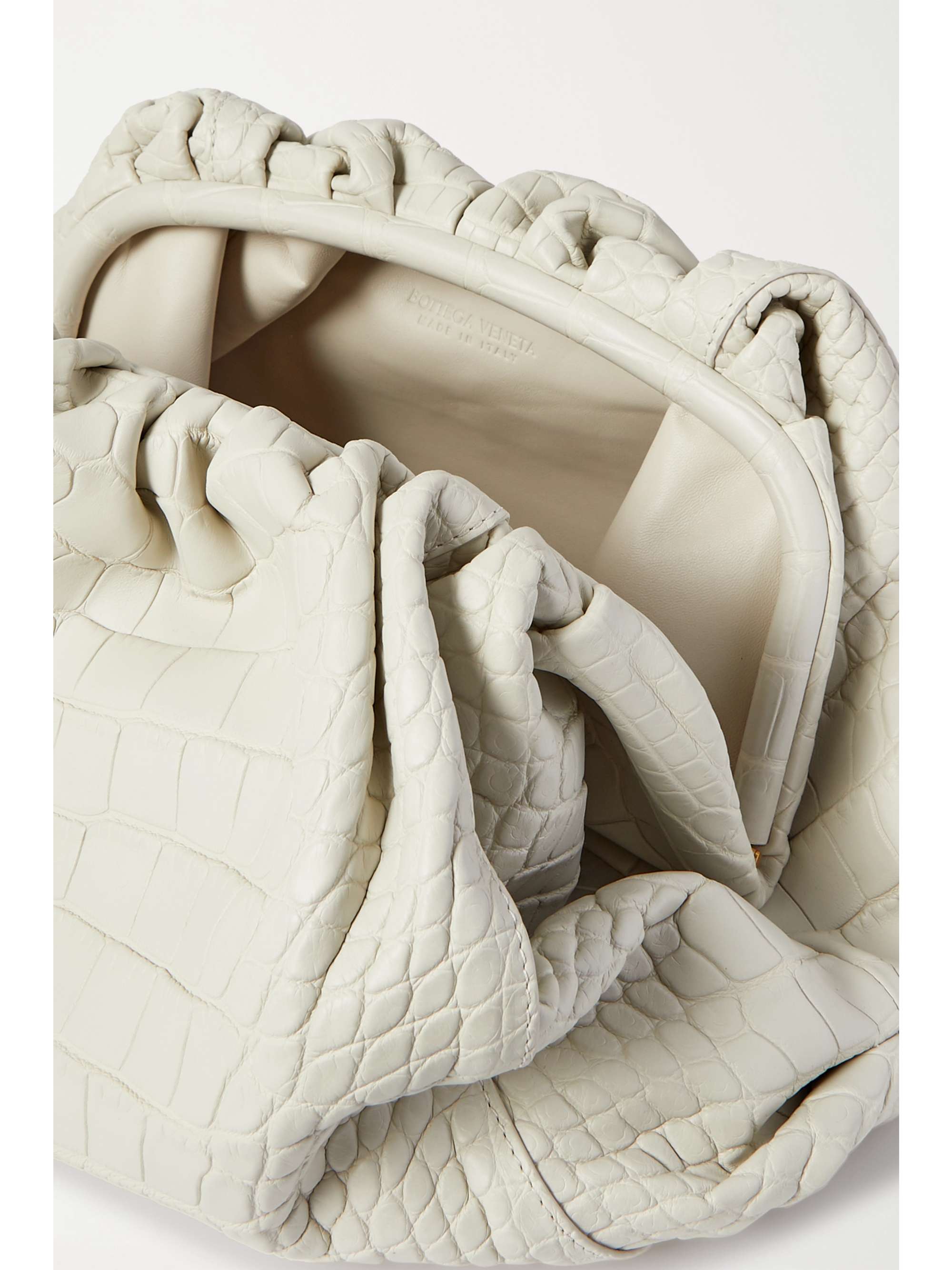 BOTTEGA VENETA The Pouch large gathered alligator clutch