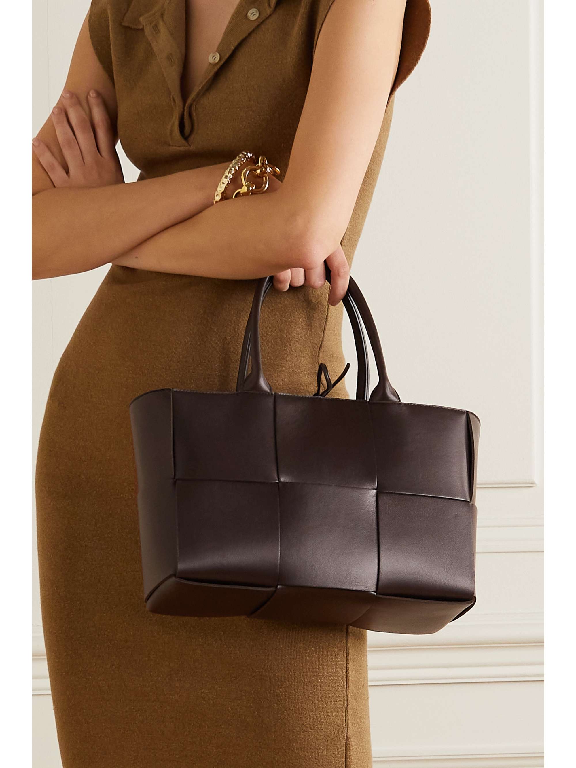 Arco small Intrecciato-leather tote bag