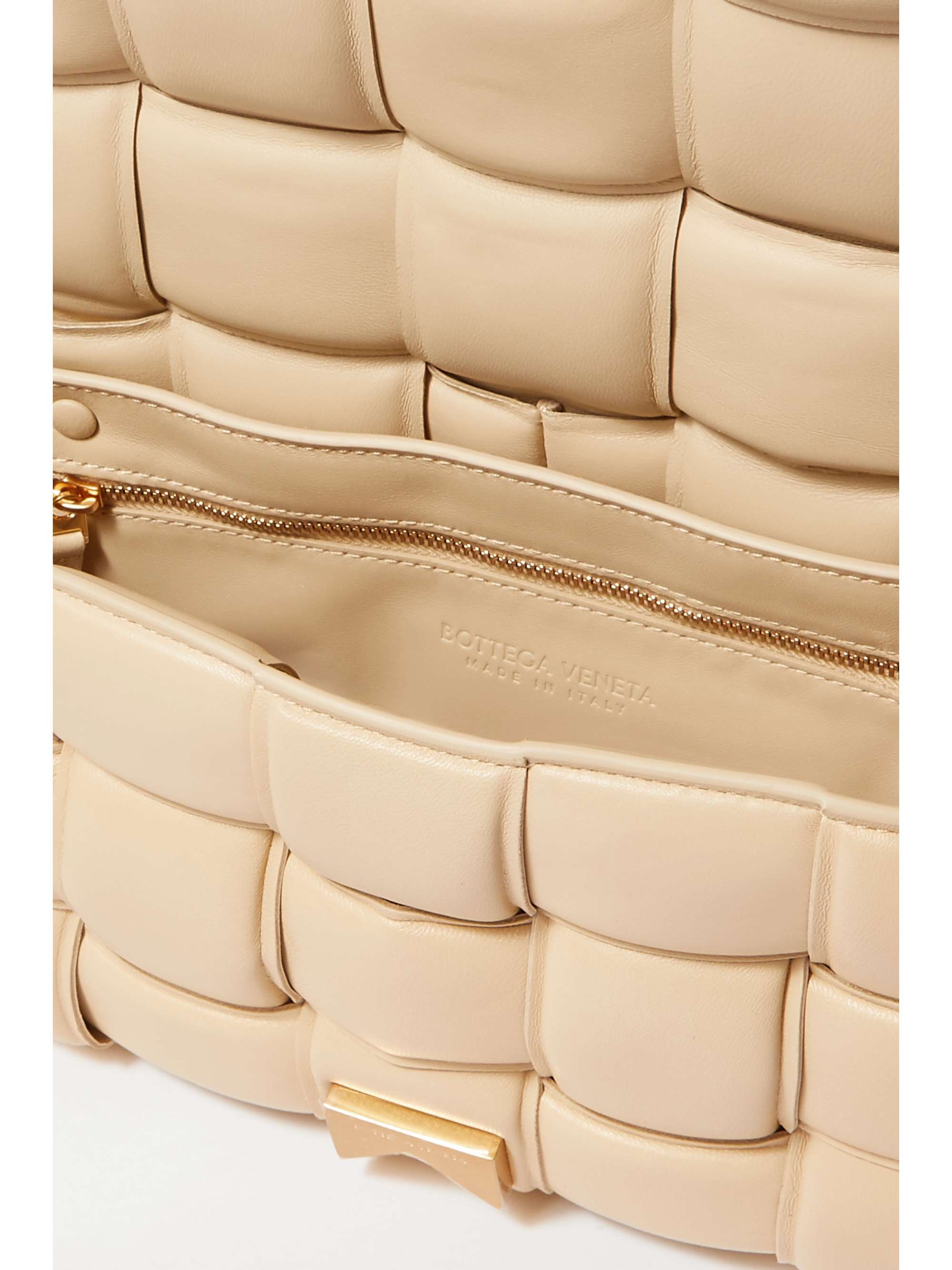 BOTTEGA VENETA Cassette padded intrecciato iridescent leather shoulder bag