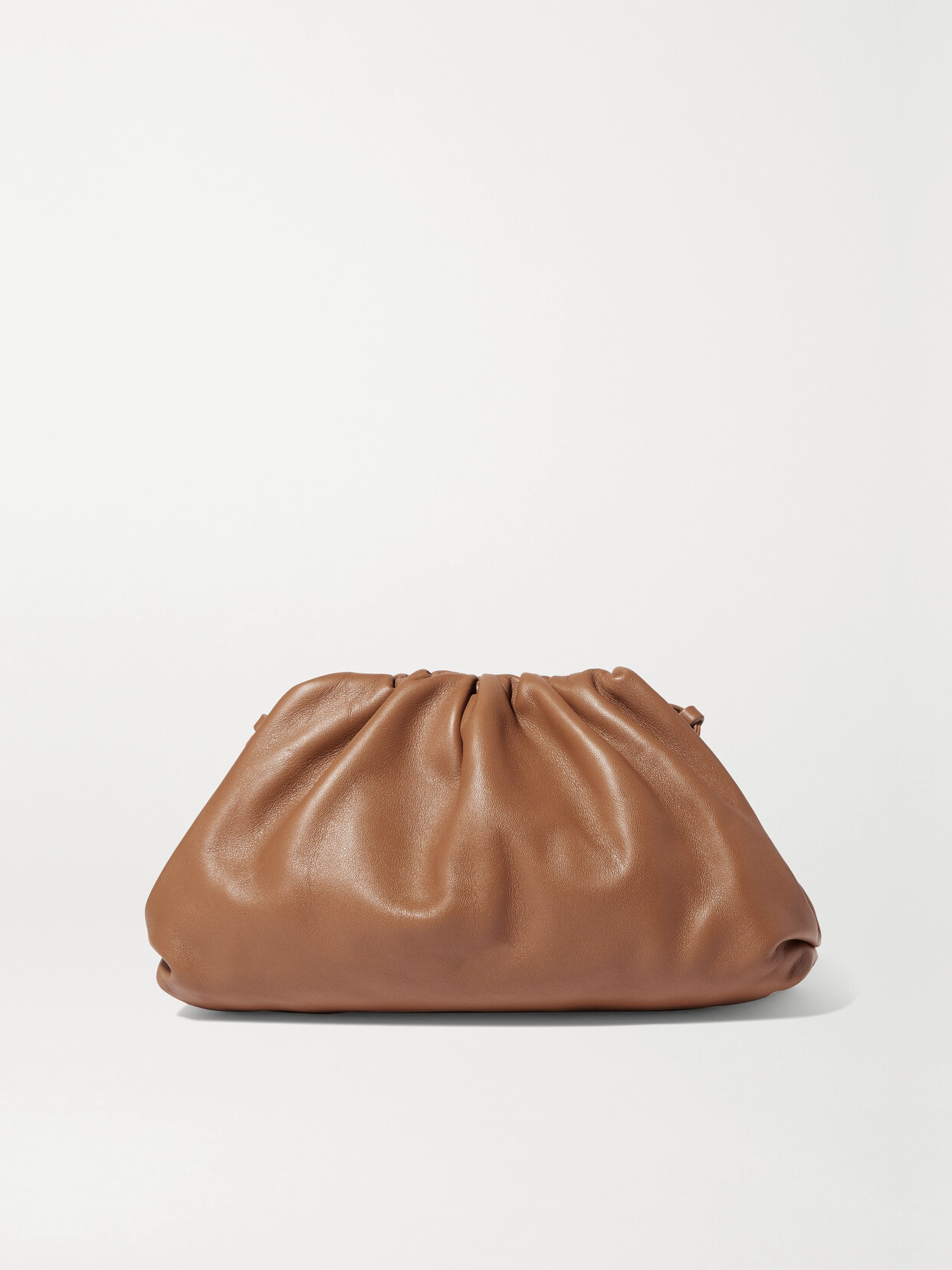 Bottega Veneta The Pouch Small Gathered Leather Clutch In Brown