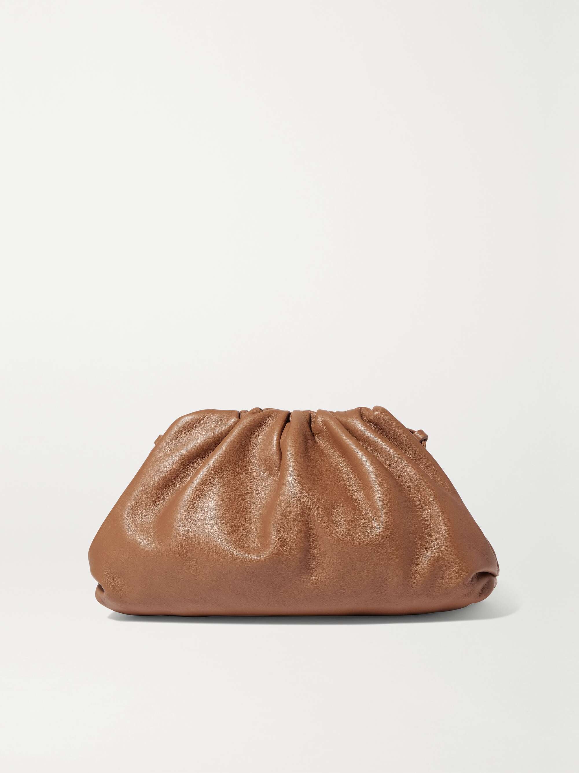 The Pouch small gathered leather clutch