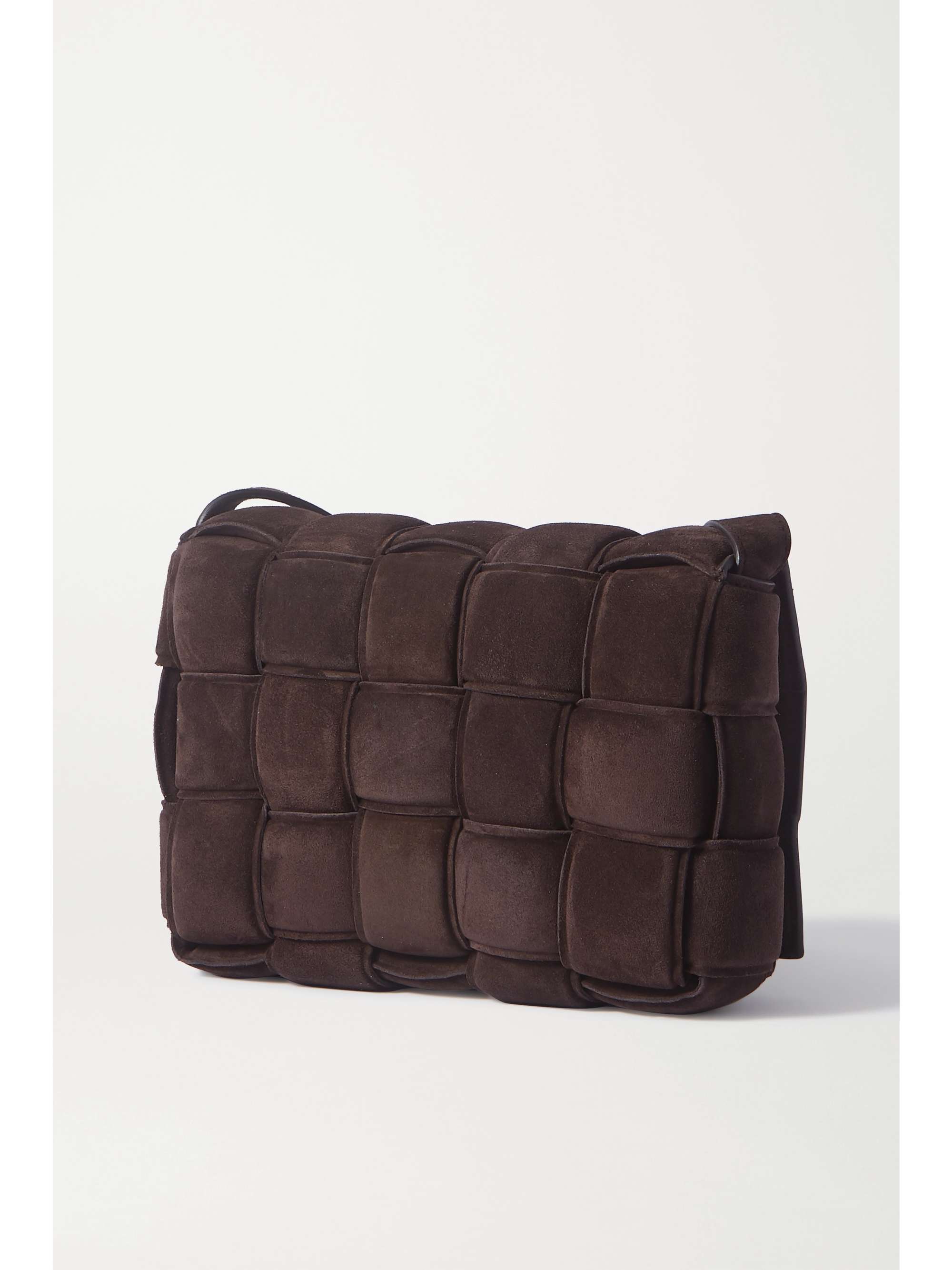 BOTTEGA VENETA Cassette padded intrecciato suede shoulder bag