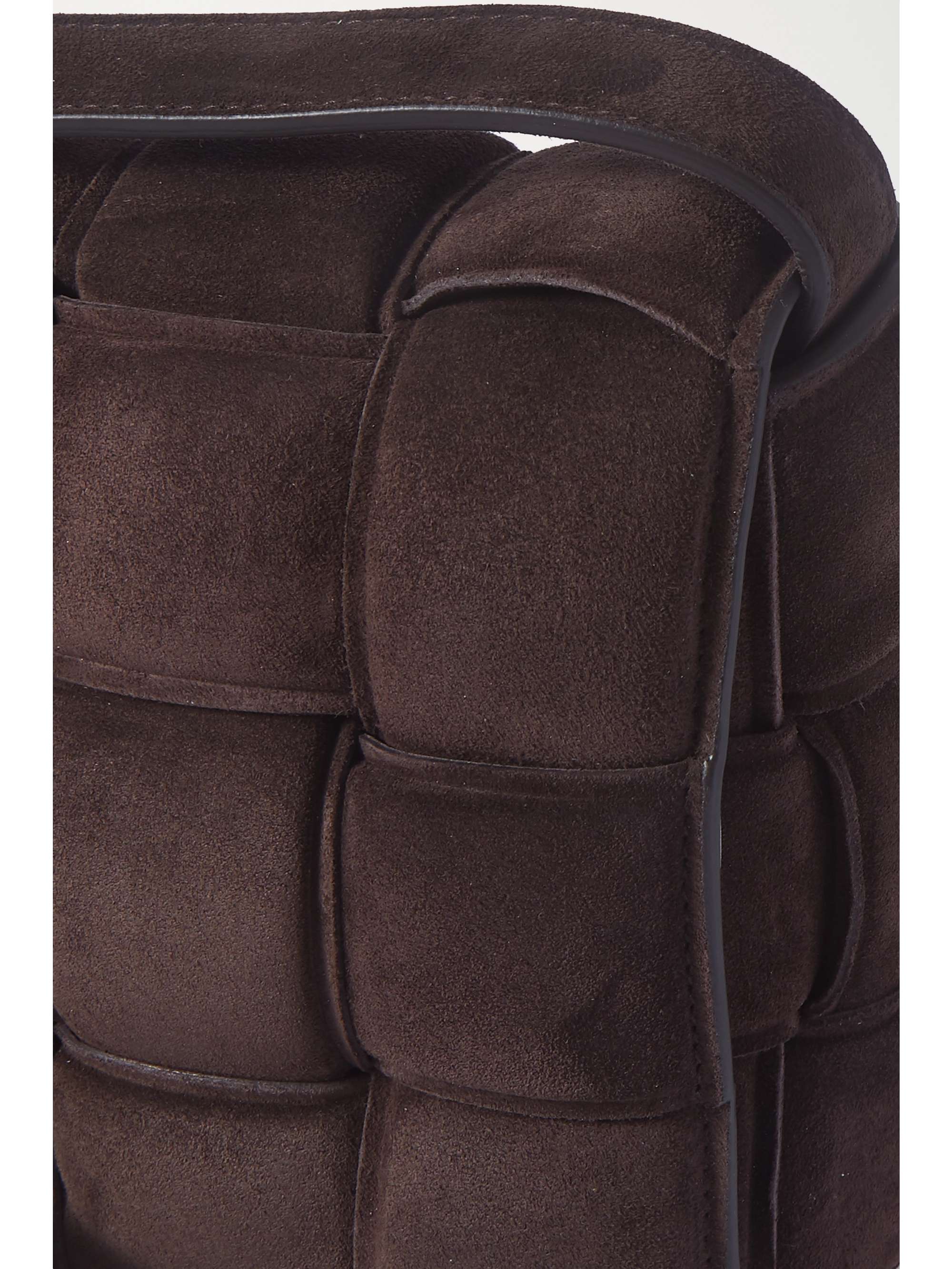 BOTTEGA VENETA Cassette padded intrecciato suede shoulder bag