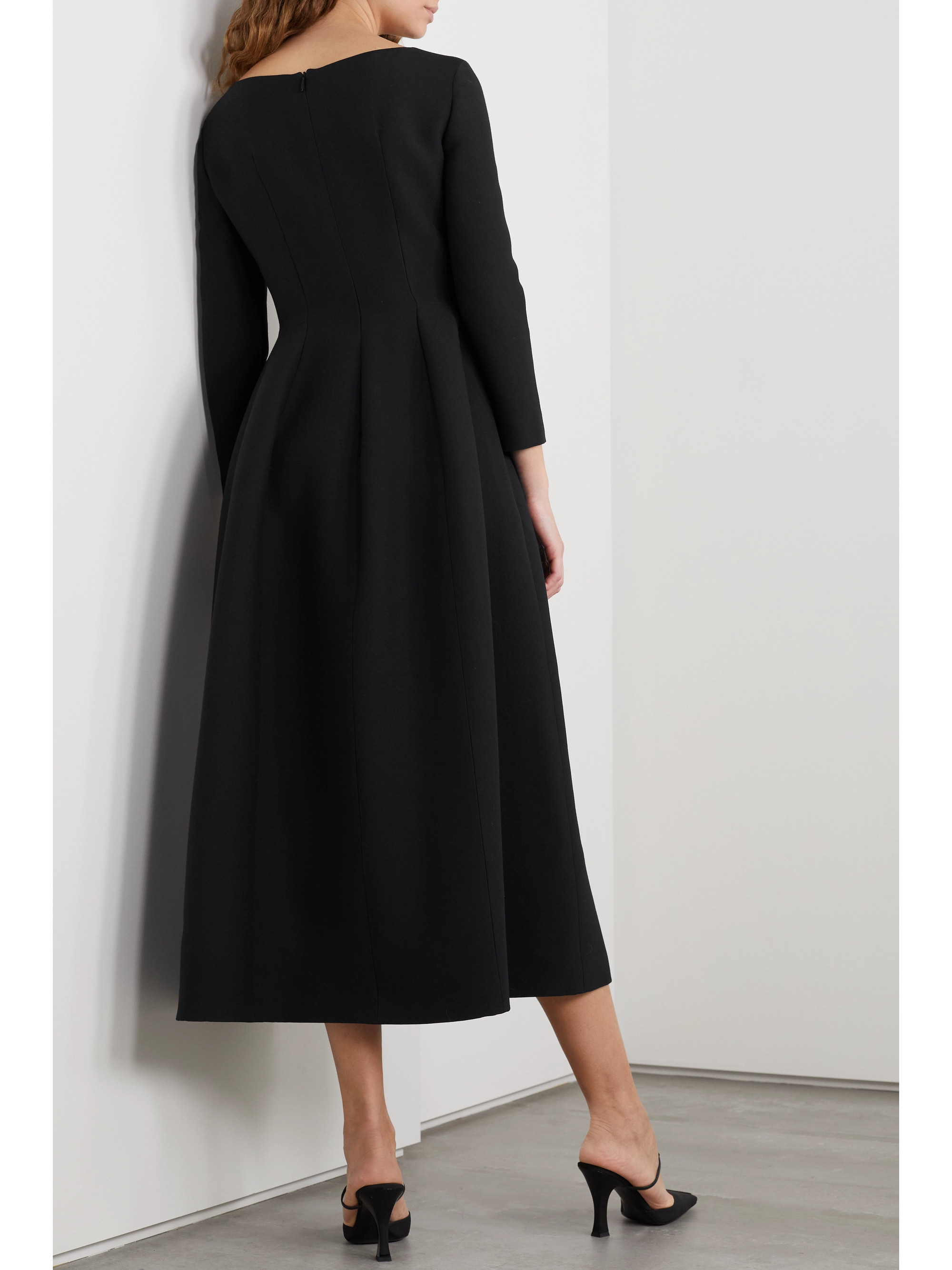 The Row Lilibet wool and silk-blend crepe midi dress