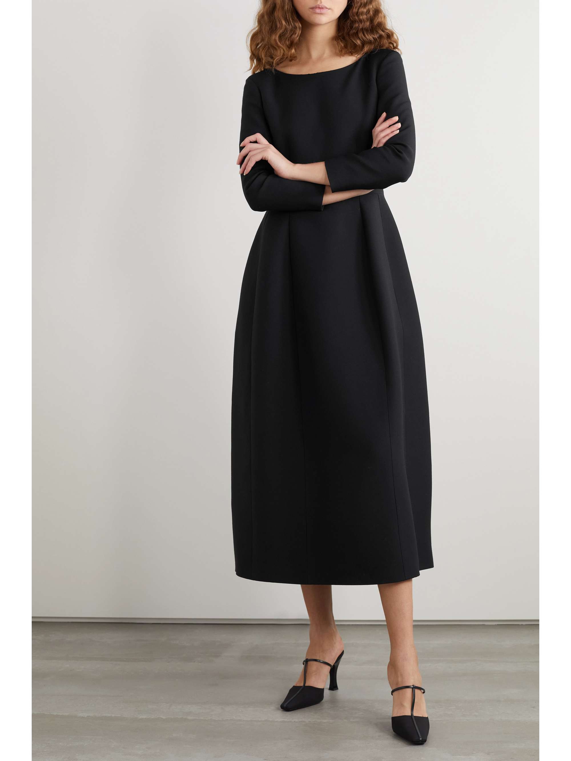 THE ROW Lilibet wool and silk-blend crepe midi dress