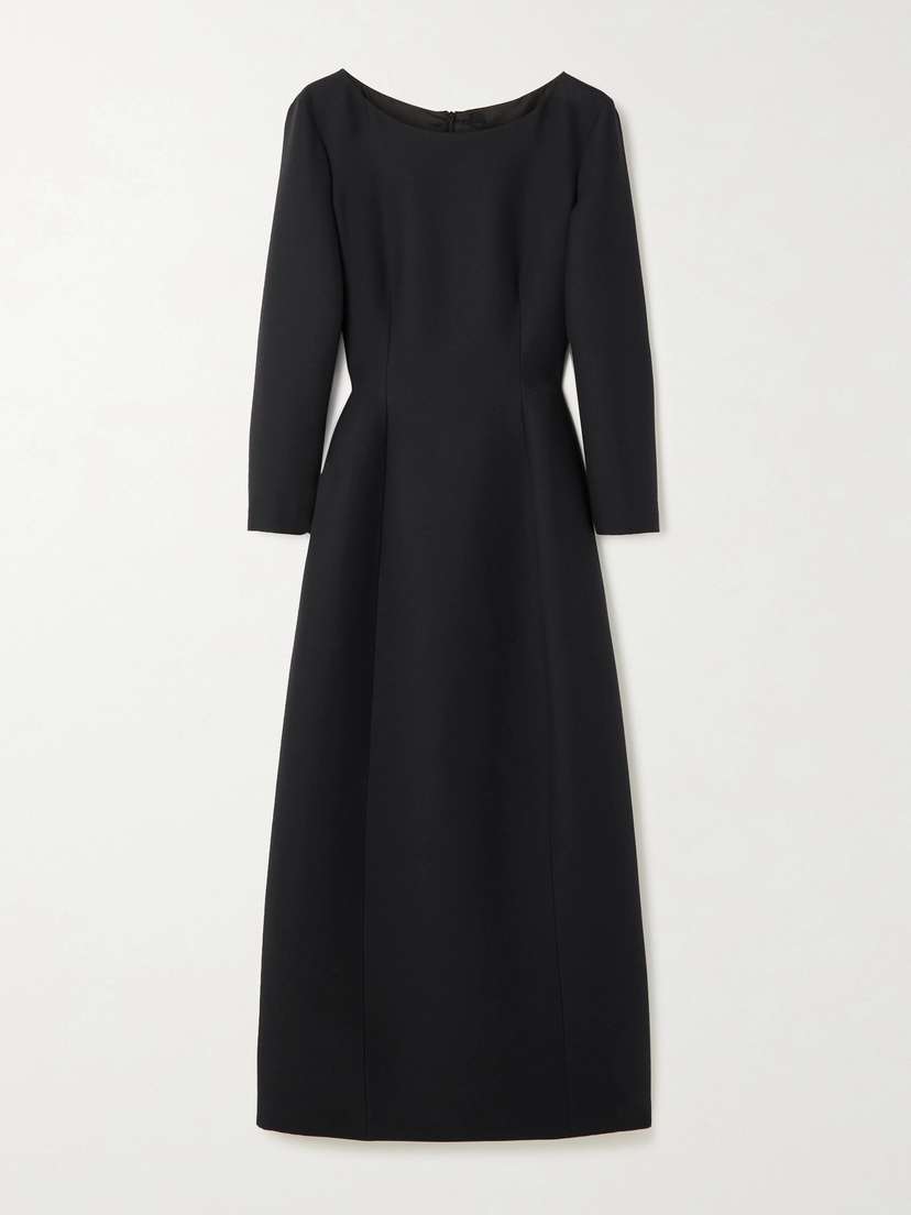 The Row Lilibet Wool And Silk-blend Crepe Midi Dress