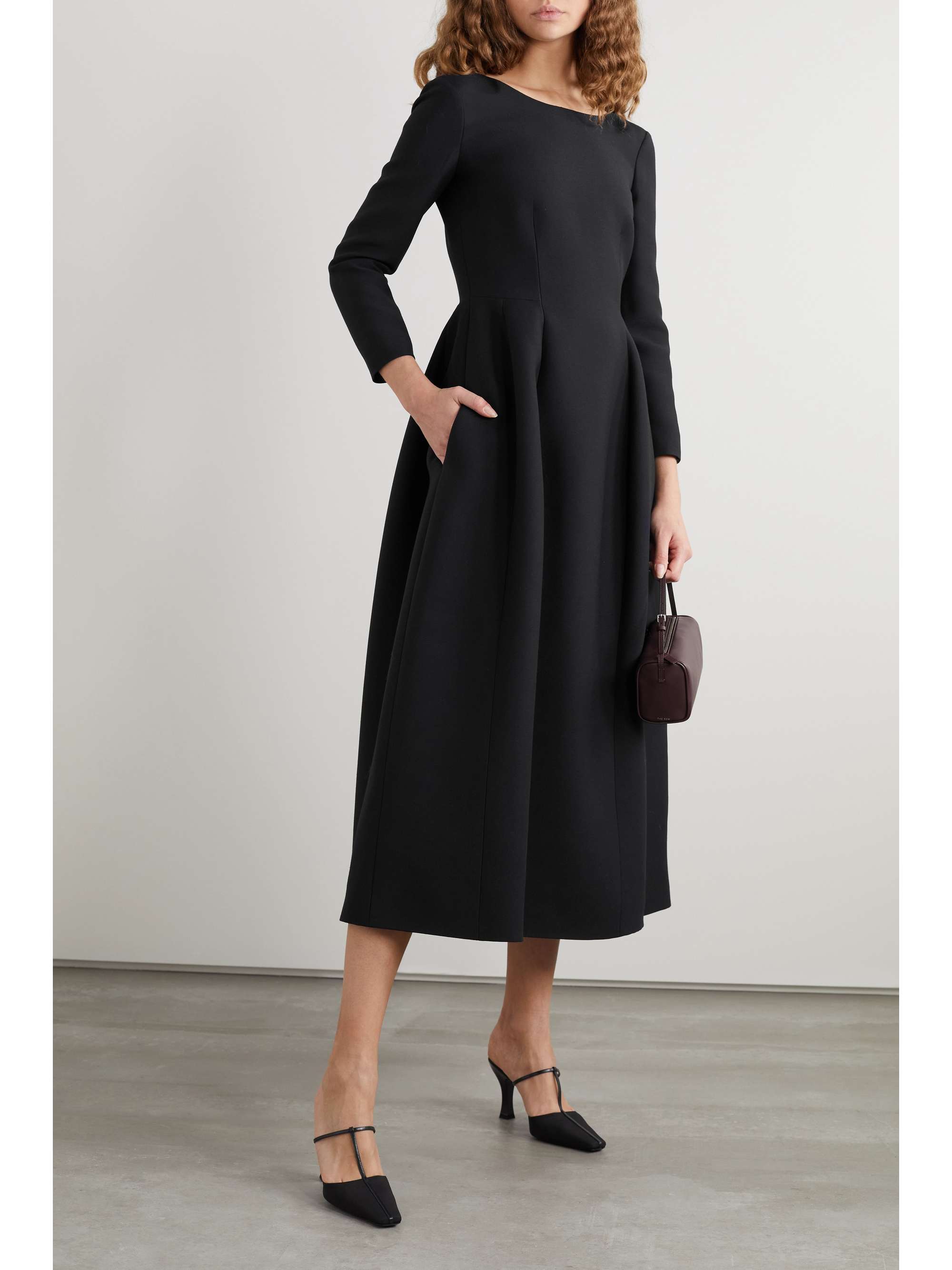 THE ROW Lilibet wool and silk-blend crepe midi dress