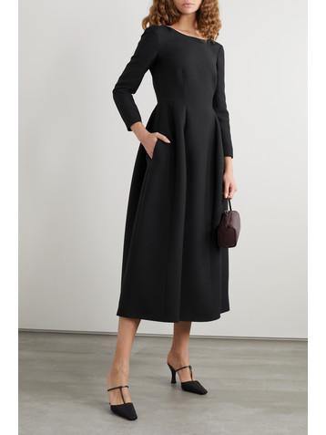 The Row Lilibet wool and silk-blend crepe midi dress