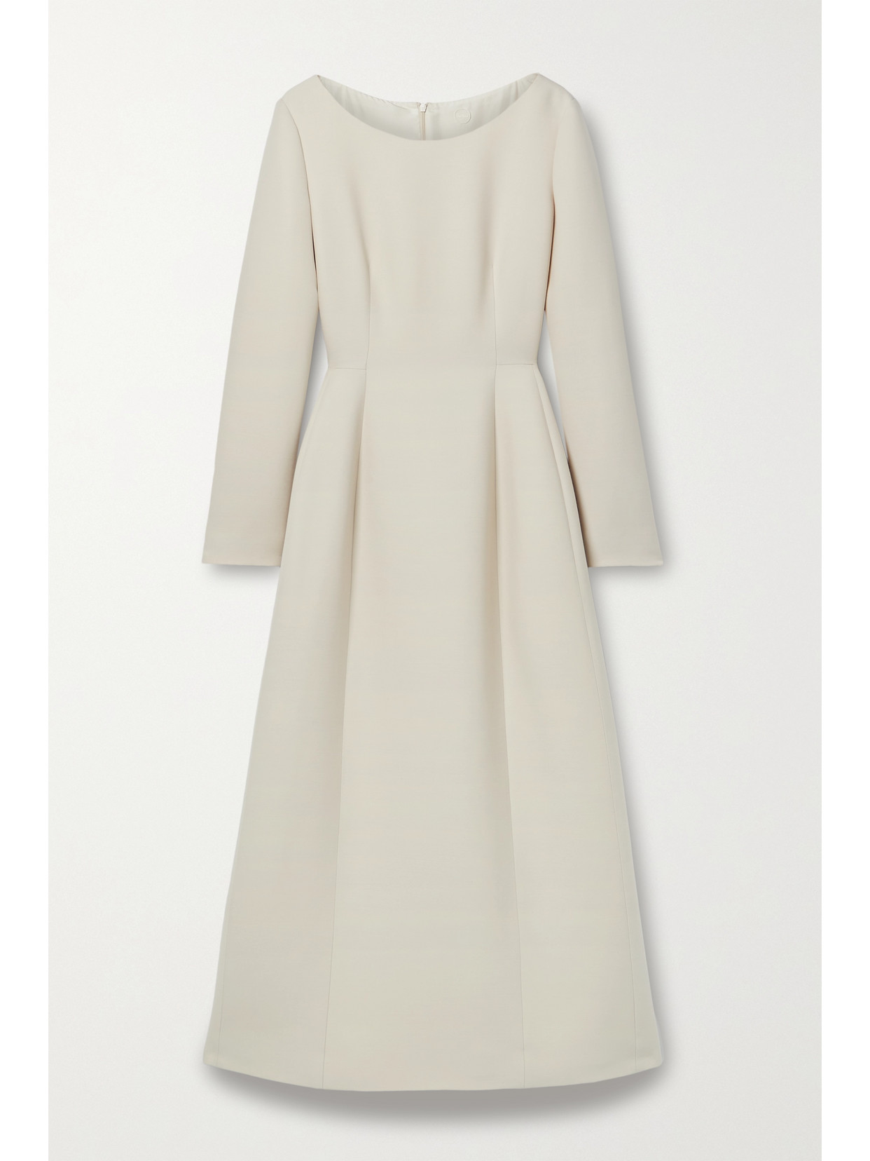 The Row Lilibet Wool And Silk-blend Crepe Midi Dress In Ivory