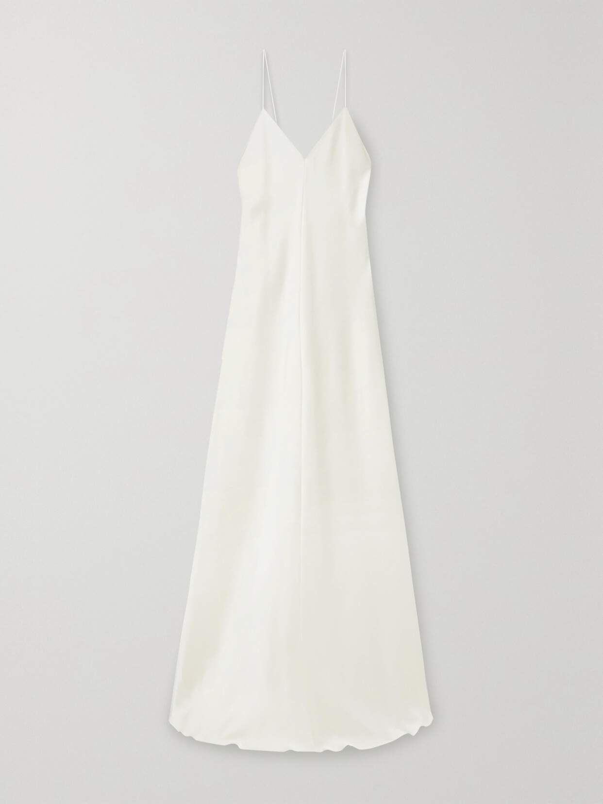 The Row Sleeveless Strappy Maxi Satin Slip Dress In White