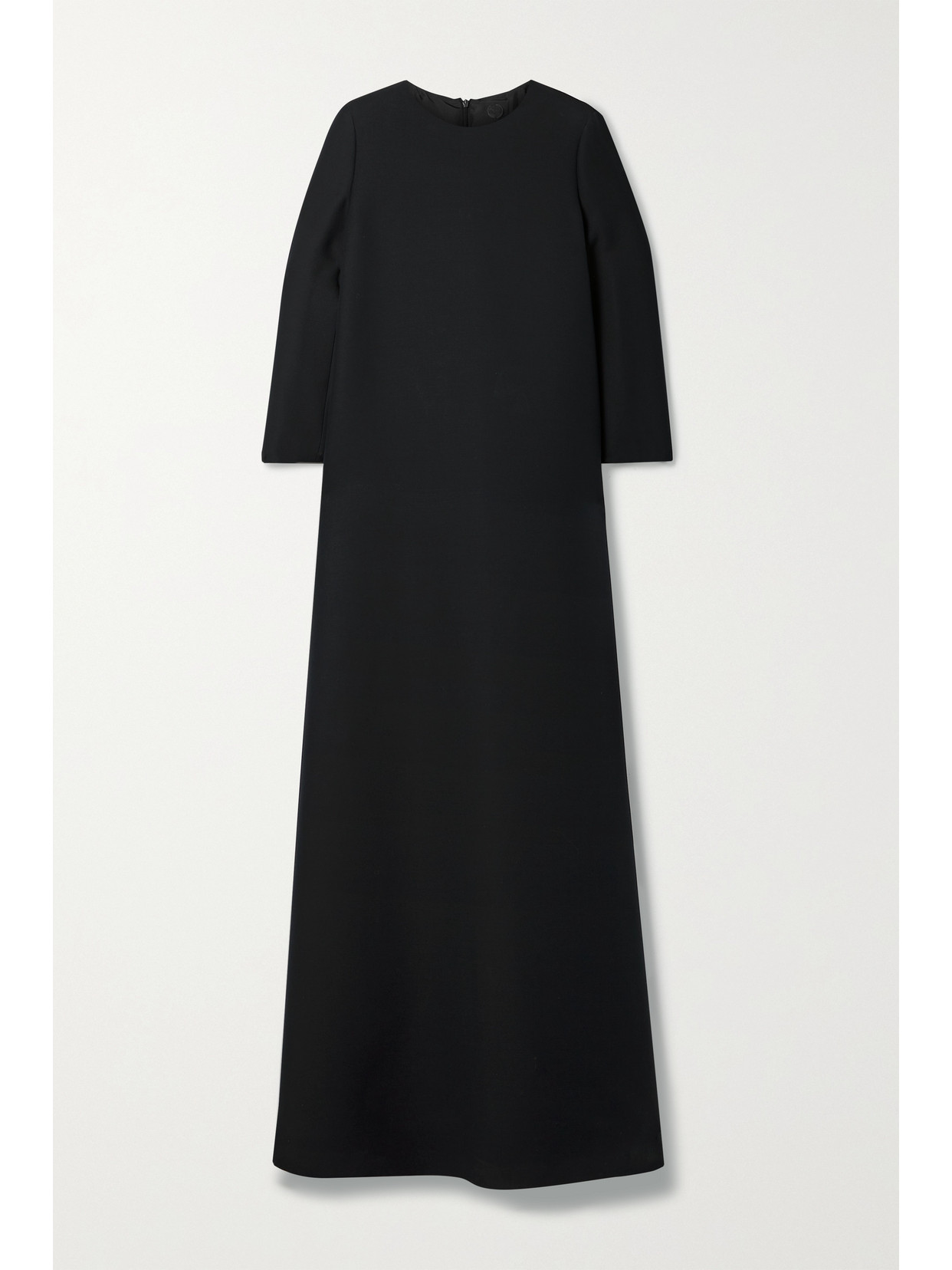 The Row Stefos Wool And Silk-blend Crepe Gown In Black