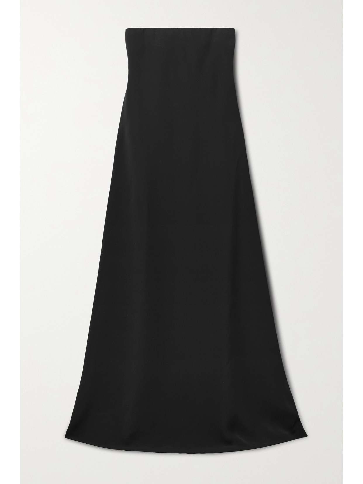 The Row Pau Strapless Silk-cady Gown In Black