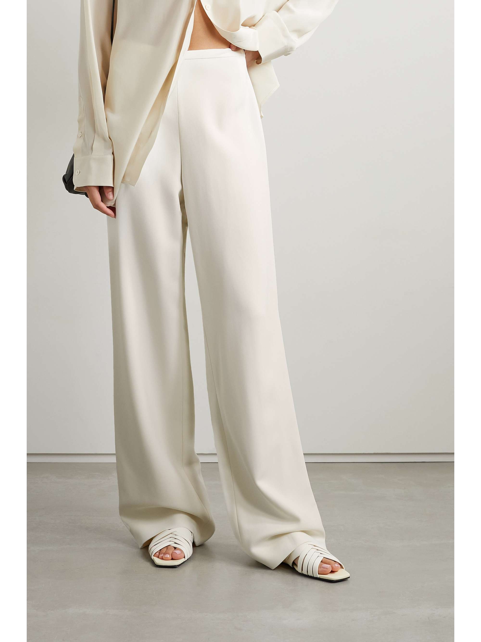 THE ROW Roger crepe wide-leg pants