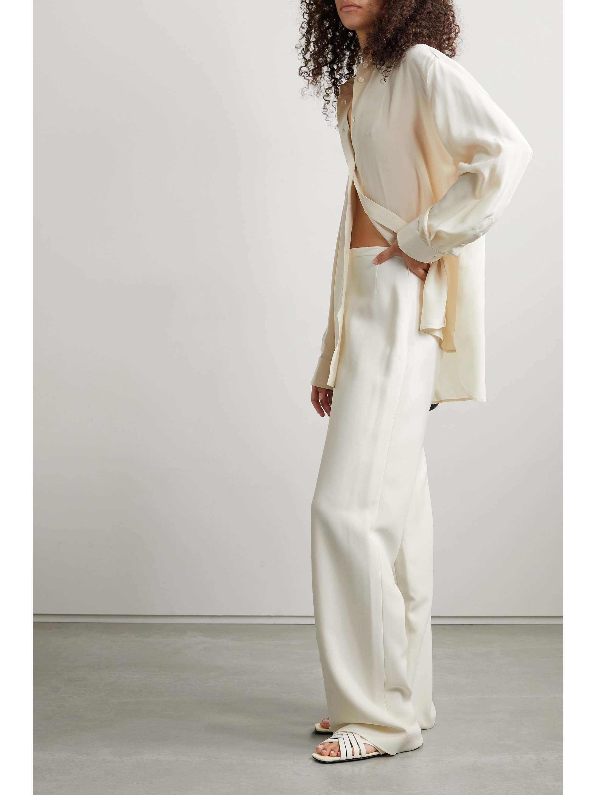 THE ROW Roger crepe wide-leg pants