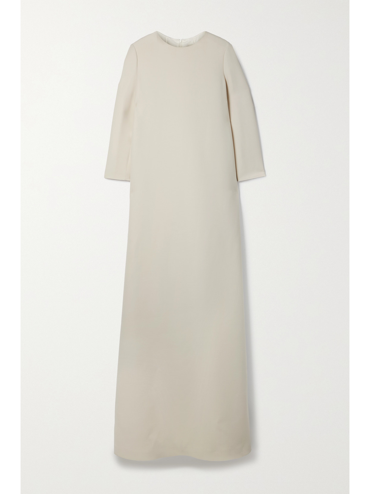 Shop The Row Stefos Wool And Silk-blend Crepe Gown In Ivory