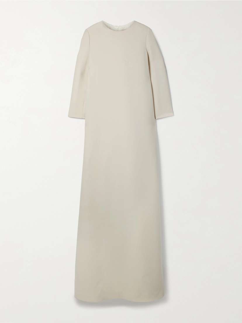 The Row Stefos Wool And Silk-blend Crepe Gown