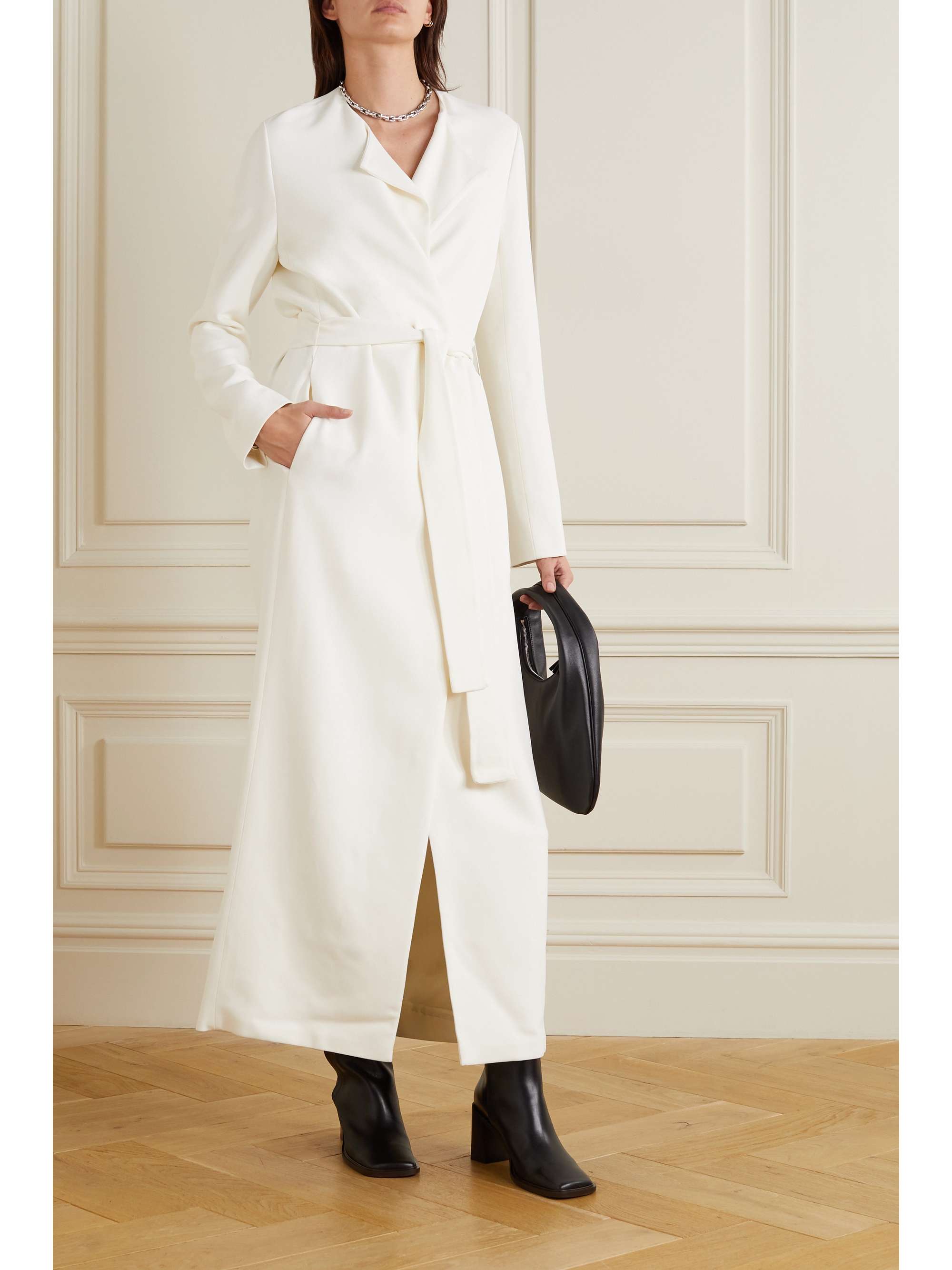 THE ROW Paycen belted stretch-cady coat