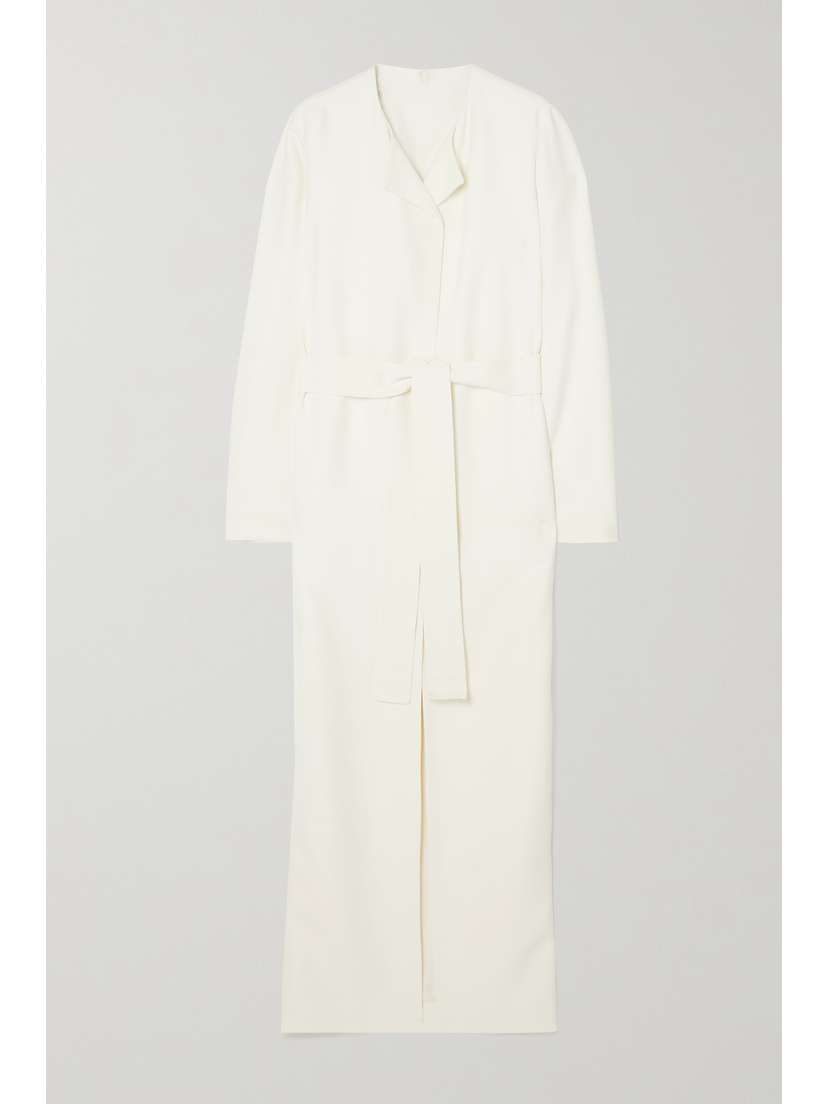 The Row Paycen Belted Stretch-cady Coat
