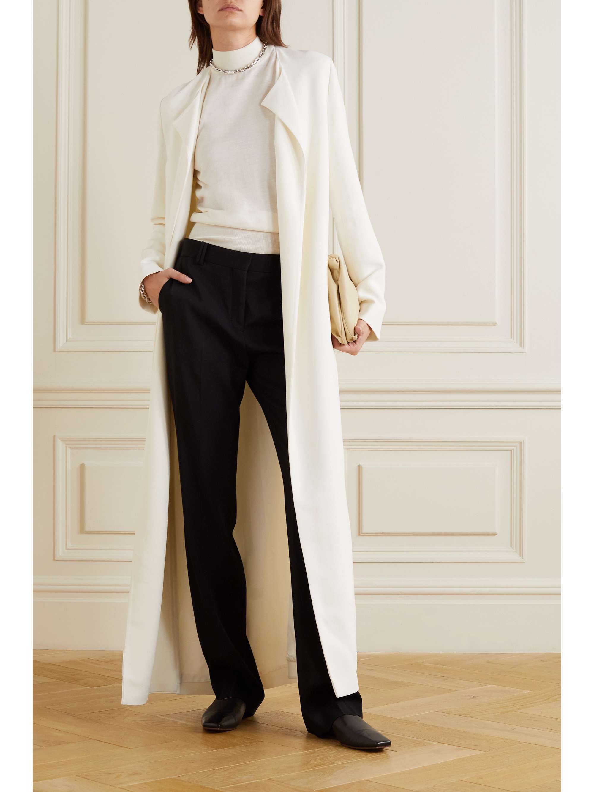 THE ROW Paycen belted stretch-cady coat