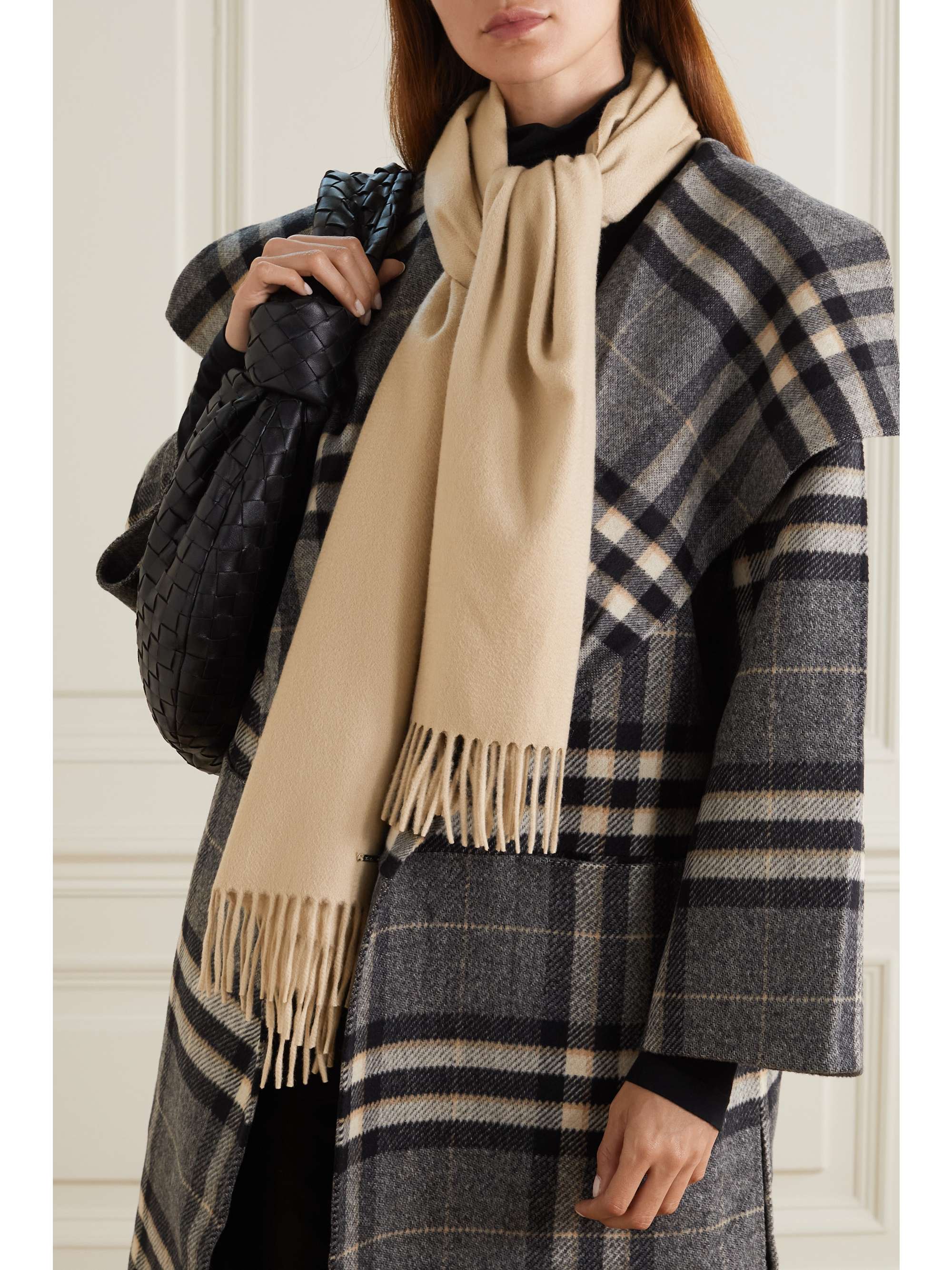 LORO PIANA Fringed cashmere scarf