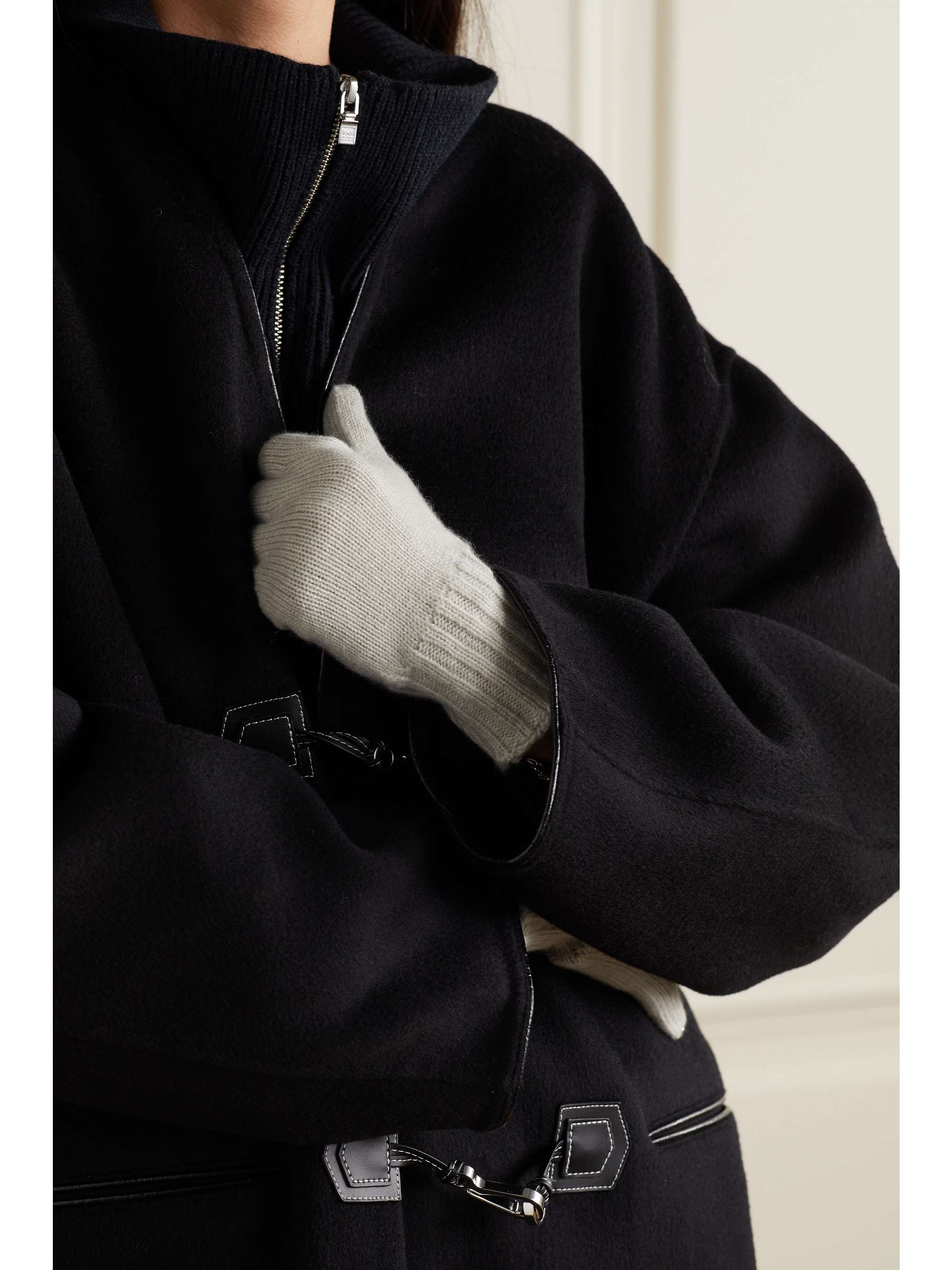 LORO PIANA Sequin-embellished cashmere-blend gloves
