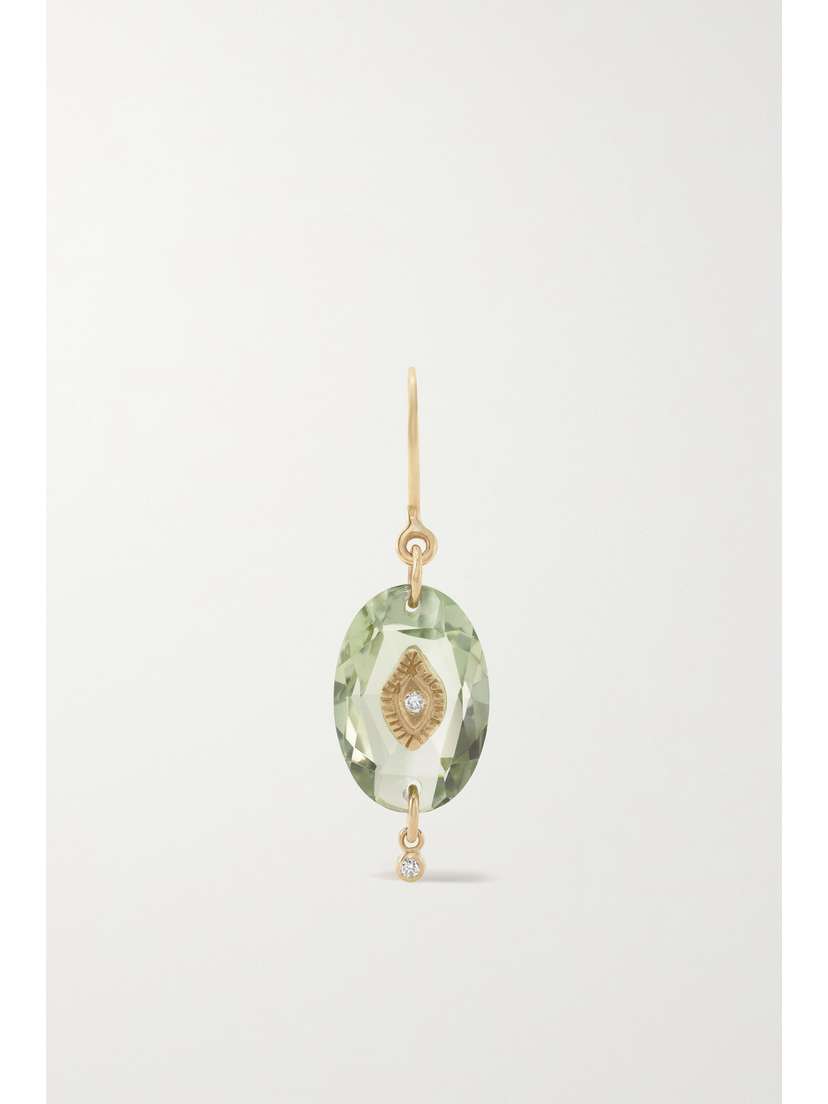 Pascale Monvoisin Souad N°2 9-karat Gold, Amethyst And Diamond Earring