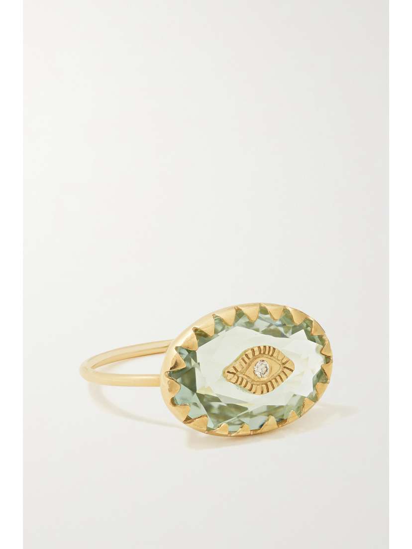 Pascale Monvoisin Souad 9-karat Gold, Labradorite And Diamond Ring