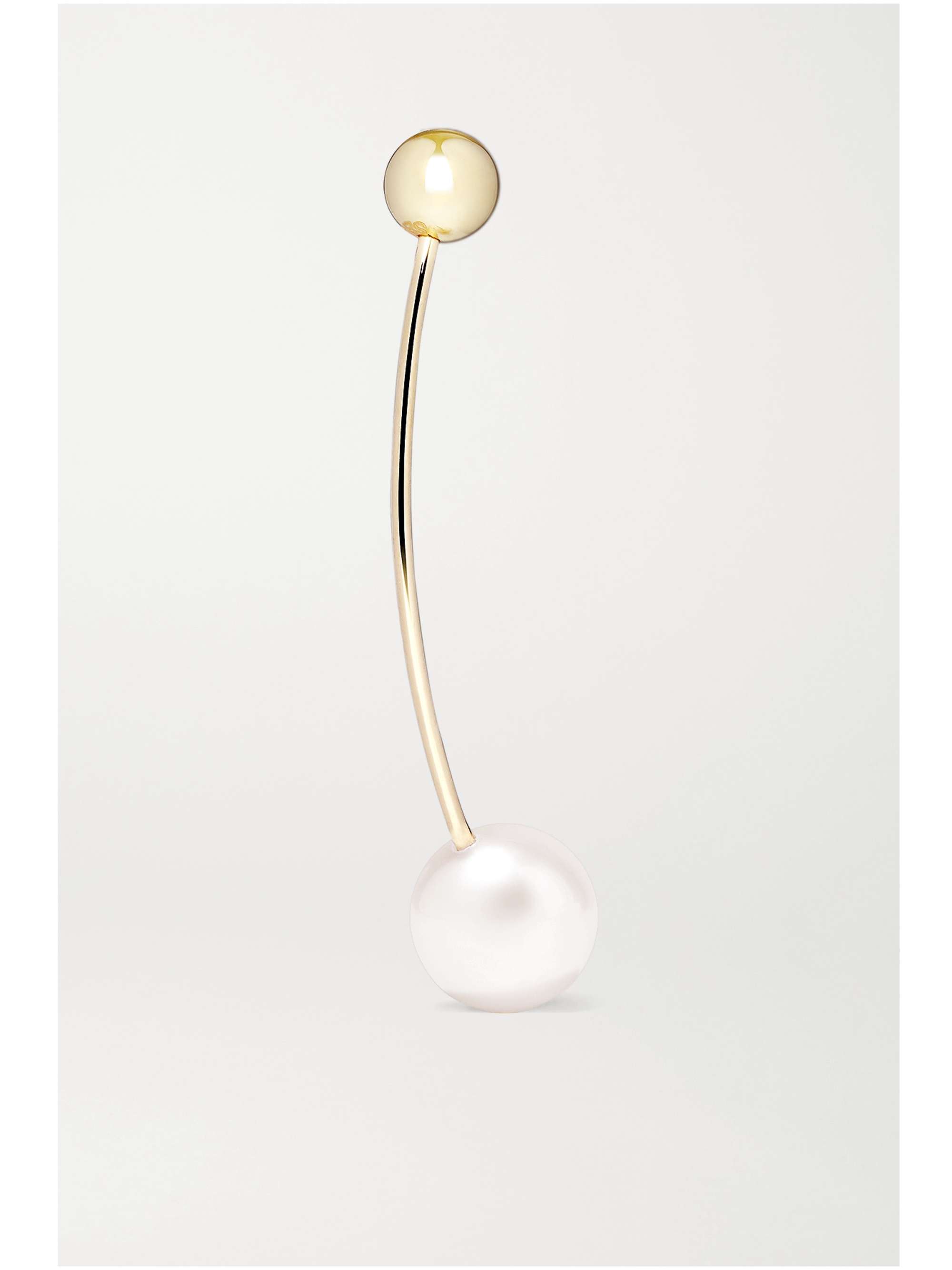 SOPHIE BILLE BRAHE Elipse 14-karat gold pearl single earring