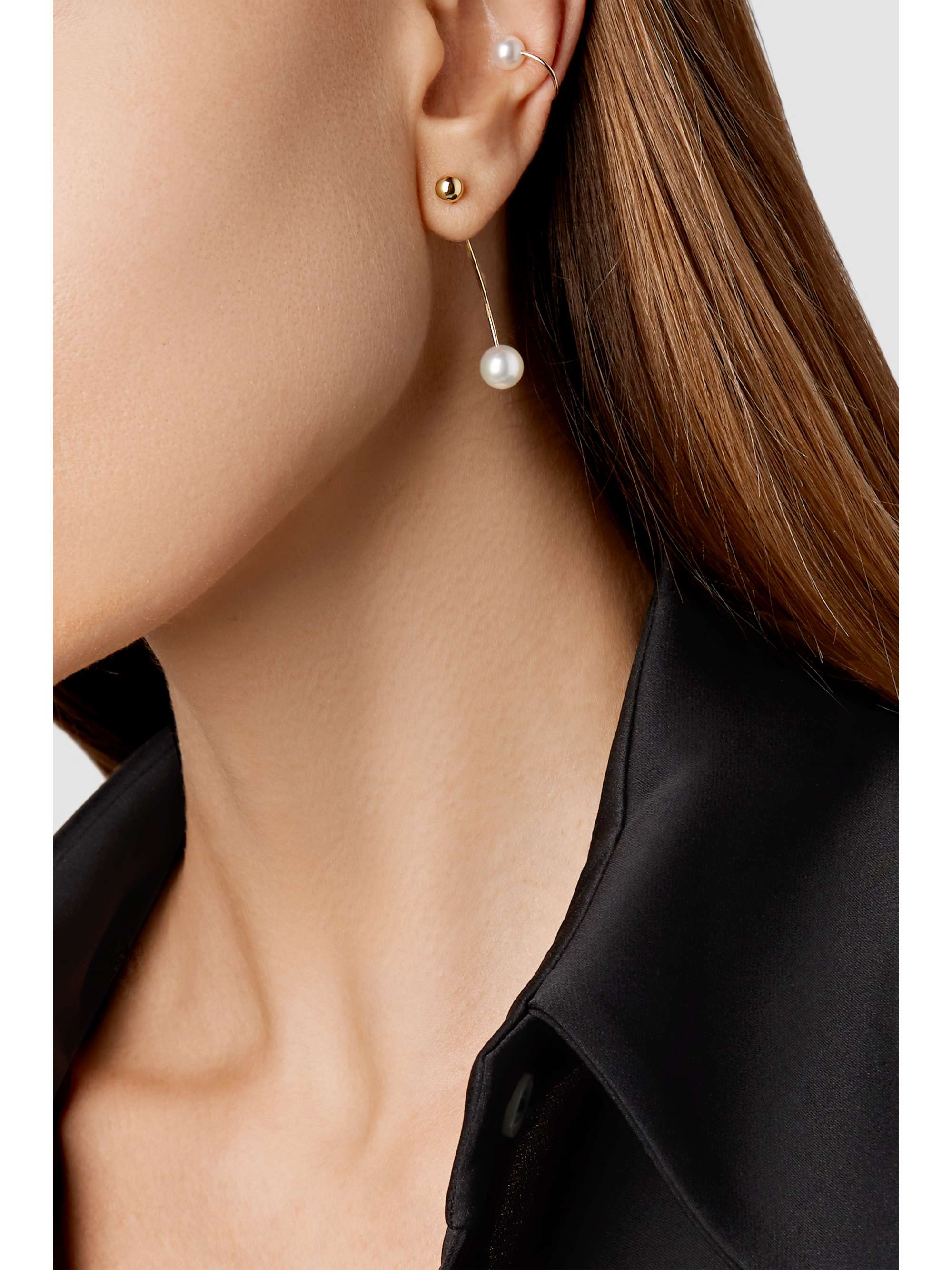 SOPHIE BILLE BRAHE Elipse 14-karat gold pearl single earring