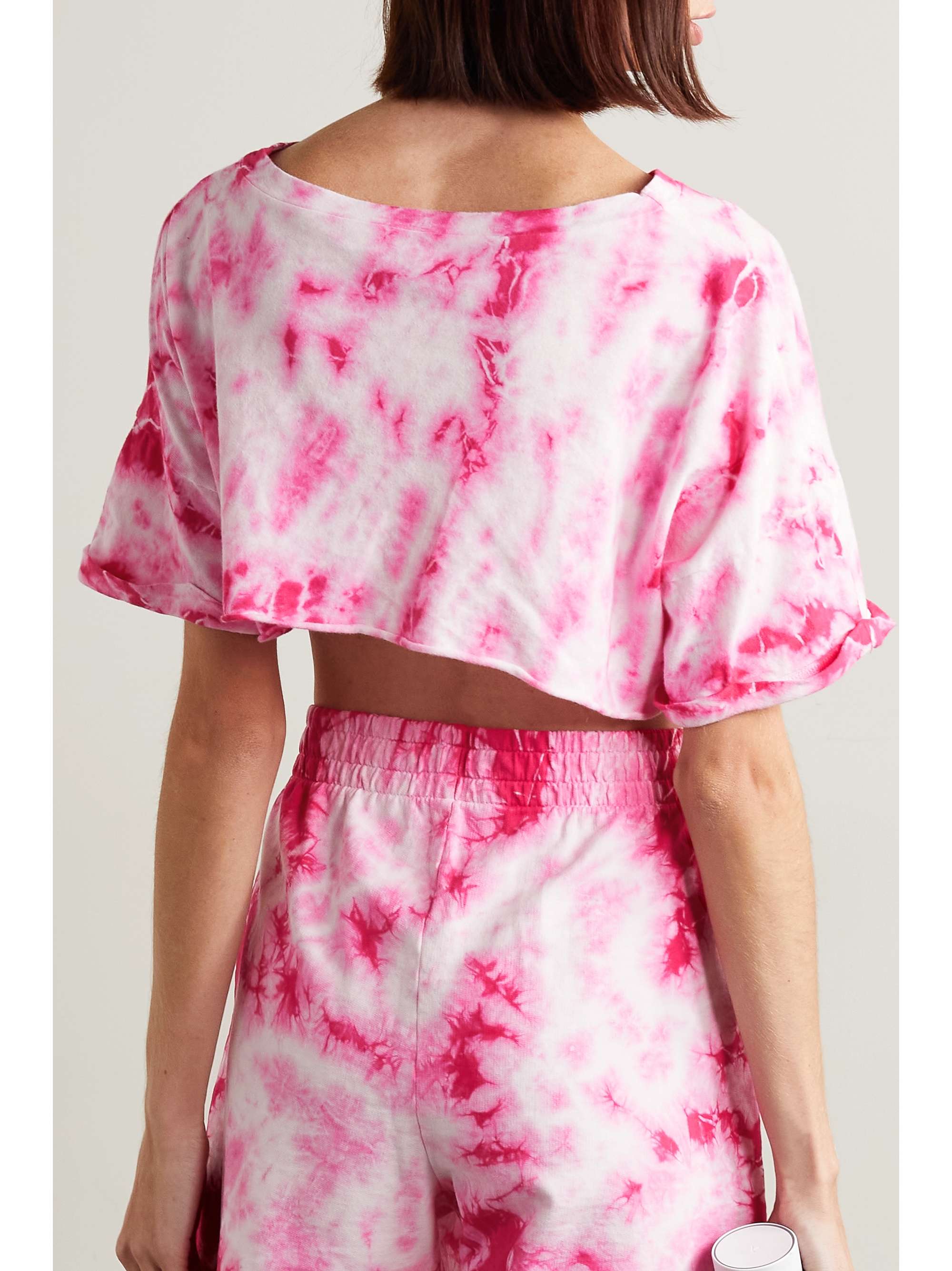 YEAR OF OURS + Lindsey Harrod cropped tie-dyed cotton-jersey T-shirt