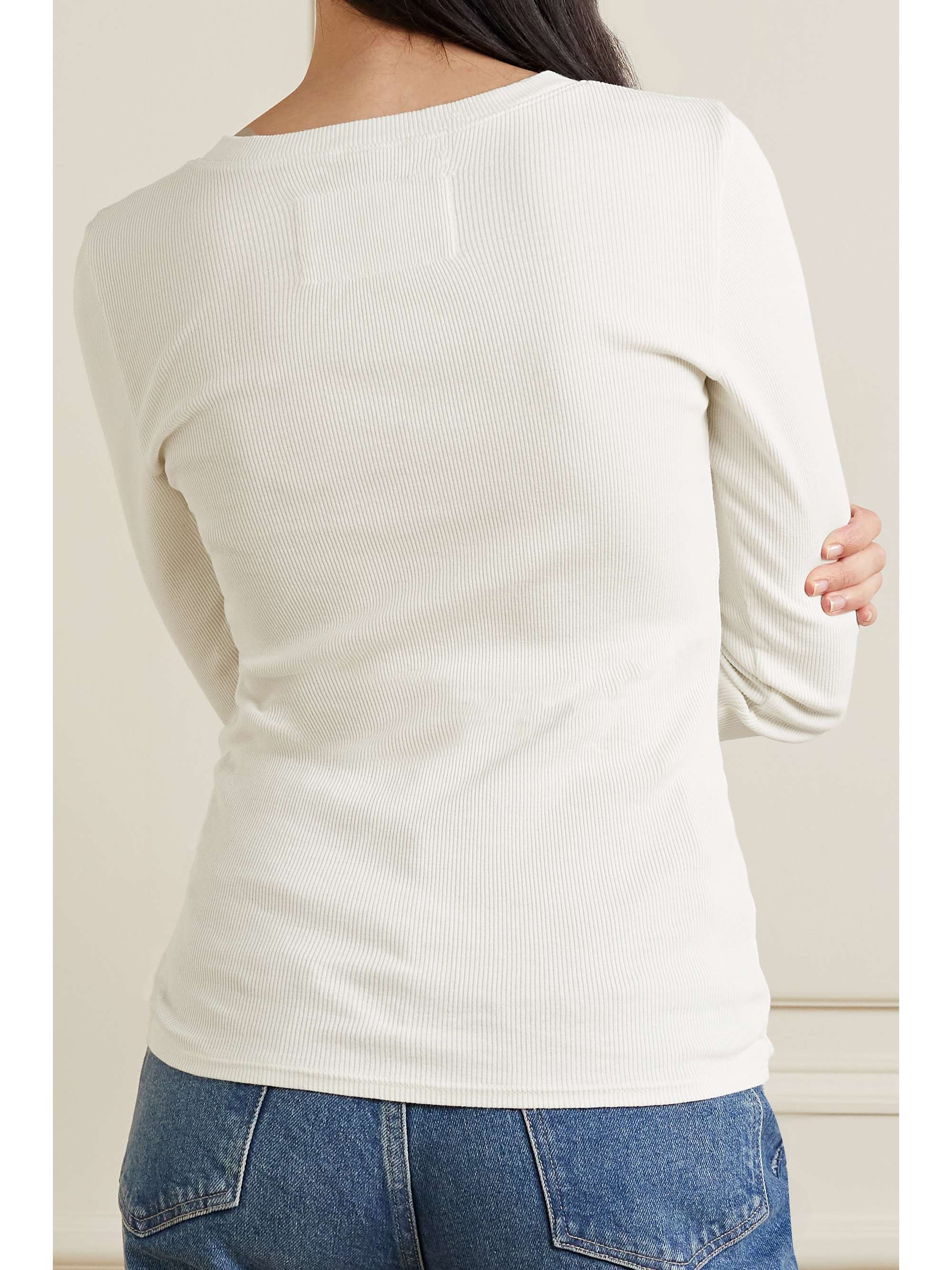 NILI LOTAN Jordan ribbed cotton-jersey top