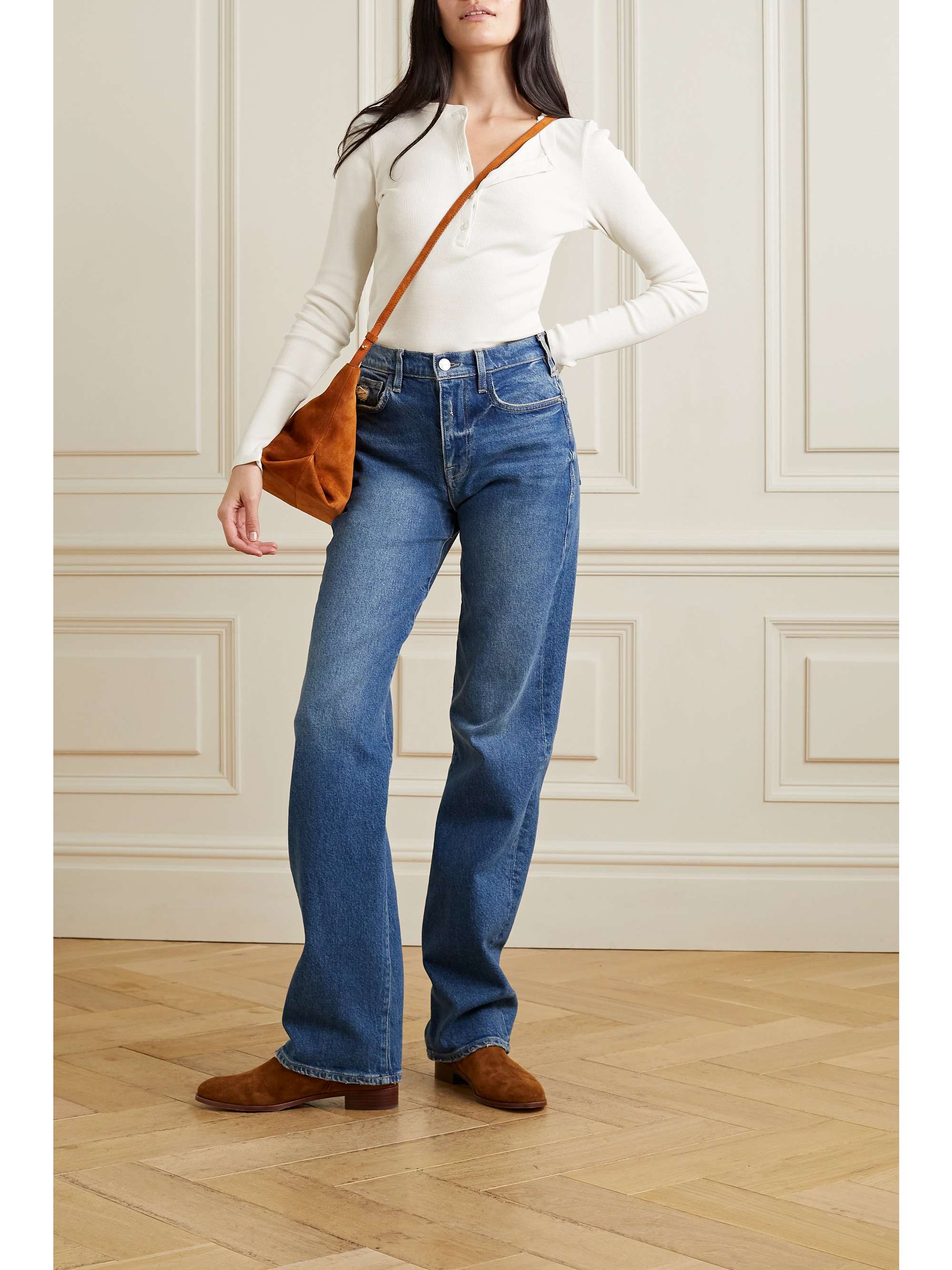 NILI LOTAN Jordan ribbed cotton-jersey top