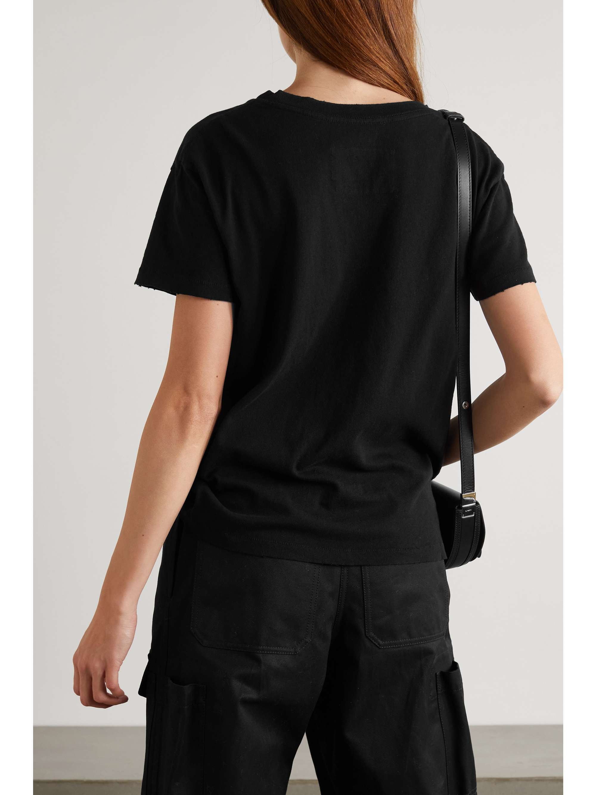 NILI LOTAN Brady distressed cotton-jersey T-shirt