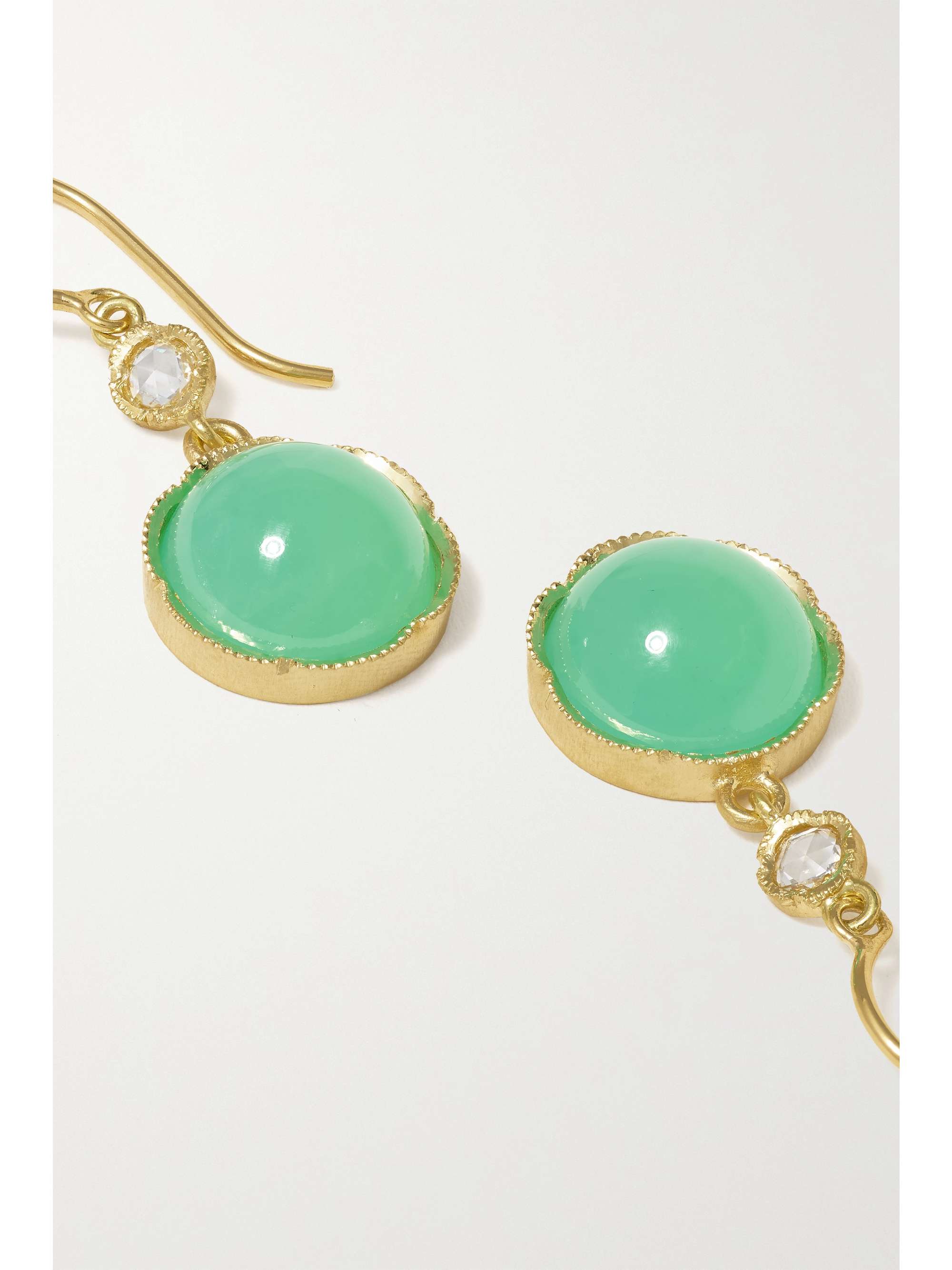 IRENE NEUWIRTH 18-karat gold, chrysoprase and diamond earrings