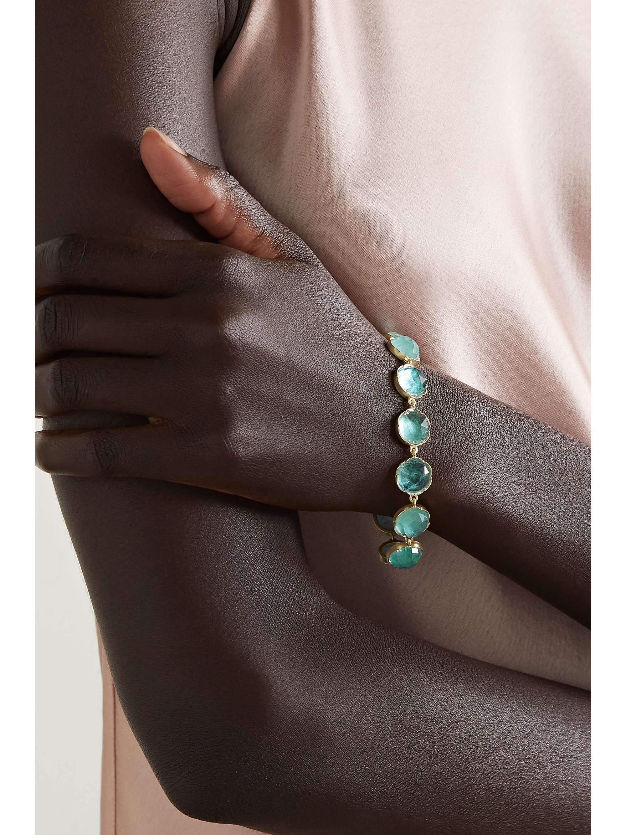 IRENE NEUWIRTH Classic 18-karat gold aquamarine bracelet
