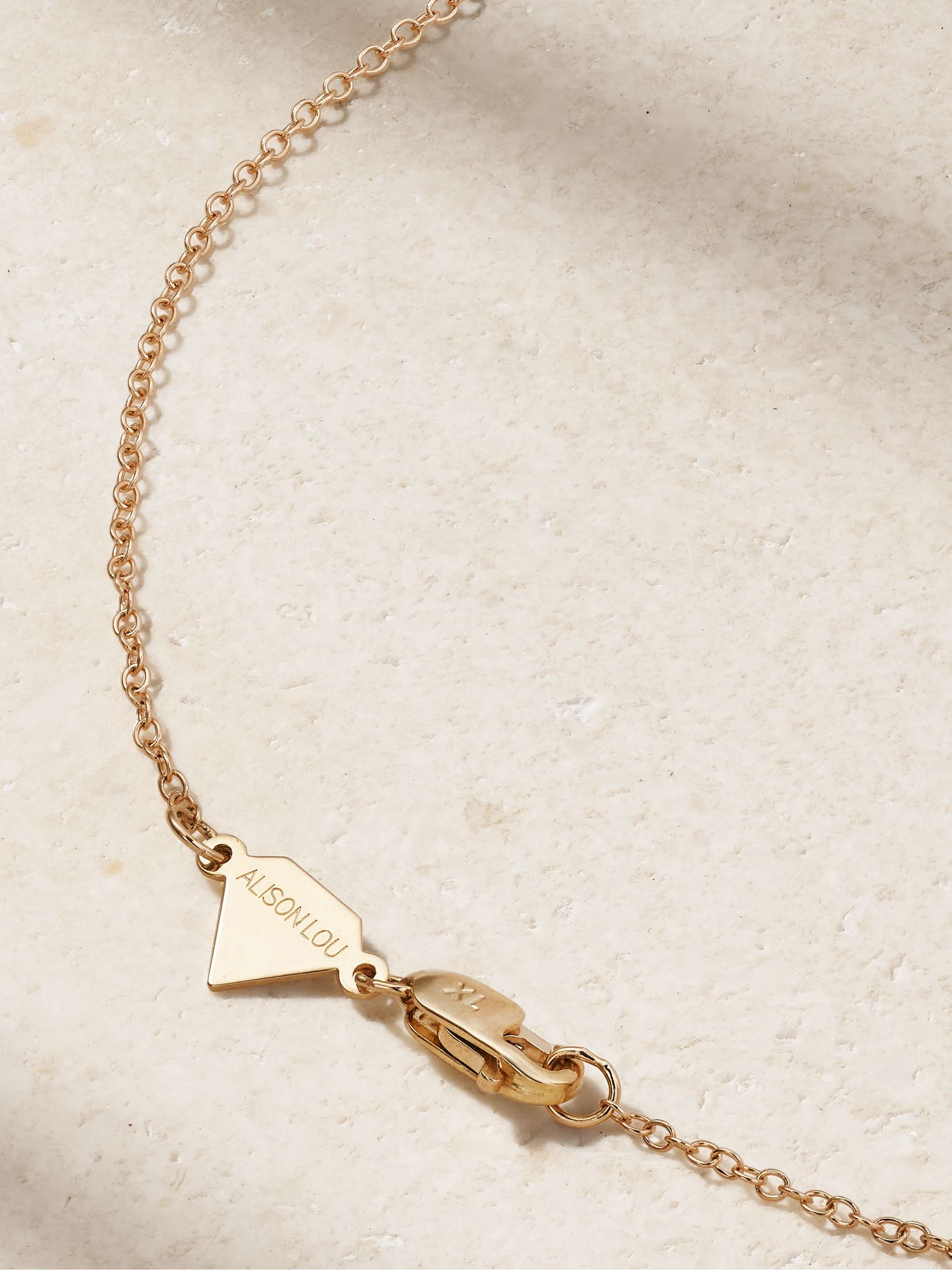 ALISON LOU Heart 14-karat gold and enamel necklace