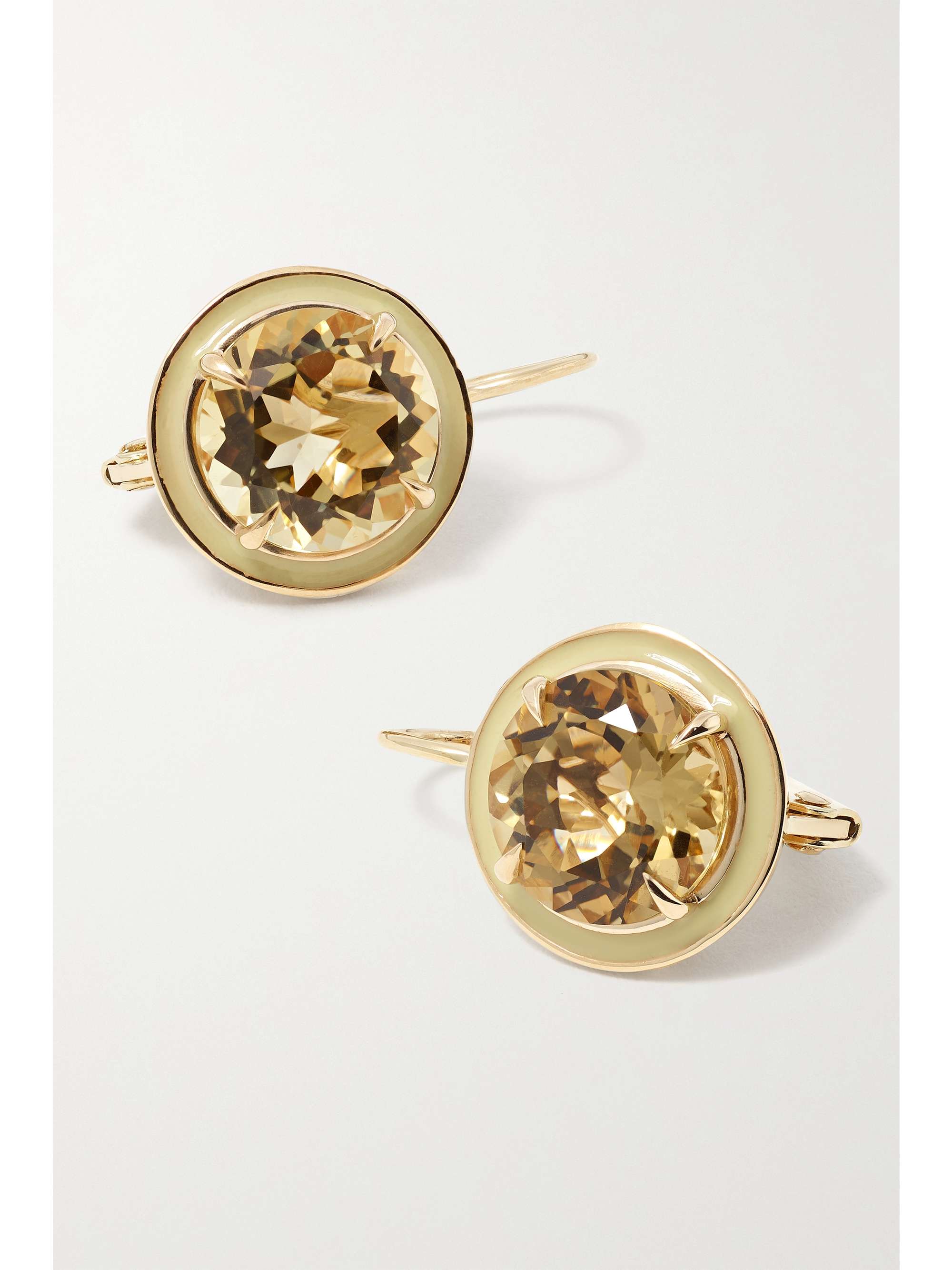 ALISON LOU Boucles d'oreilles en or 14 carats (585/1000), citrines et émail