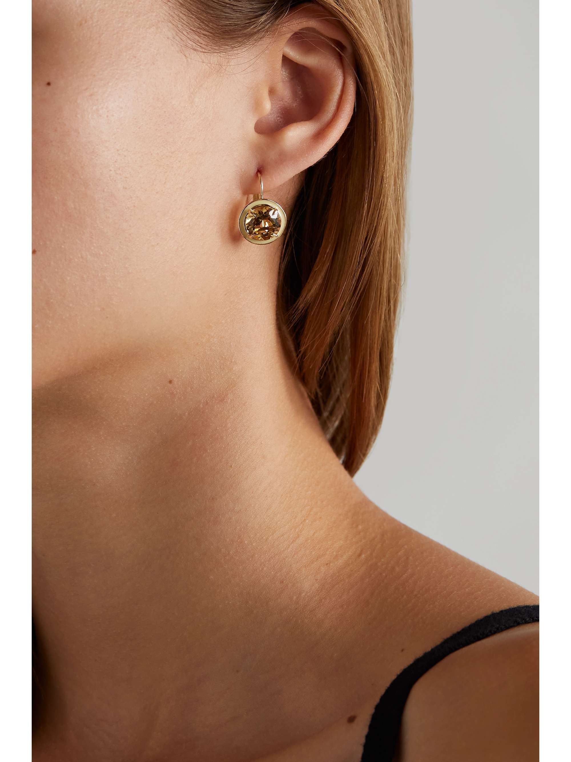 ALISON LOU Boucles d'oreilles en or 14 carats (585/1000), citrines et émail