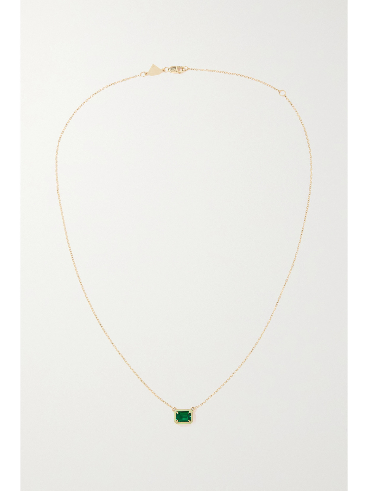 Alison Lou - 14-karat Gold, Enamel And Emerald Necklace - one size 22 Awaiting product image