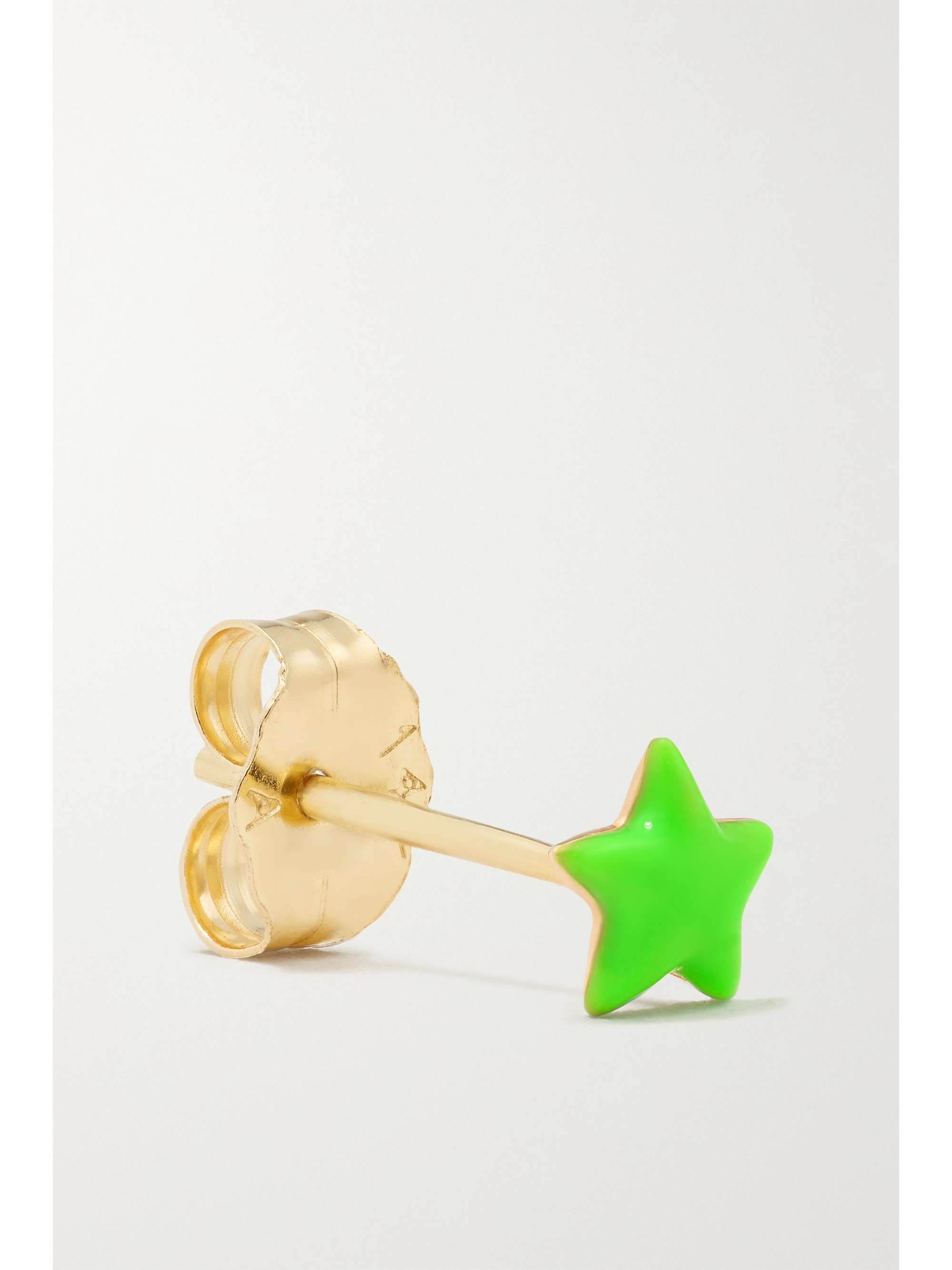 ALISON LOU Boucle d'oreille unique en or 14 carats (585/1000) et émail Tiny Star