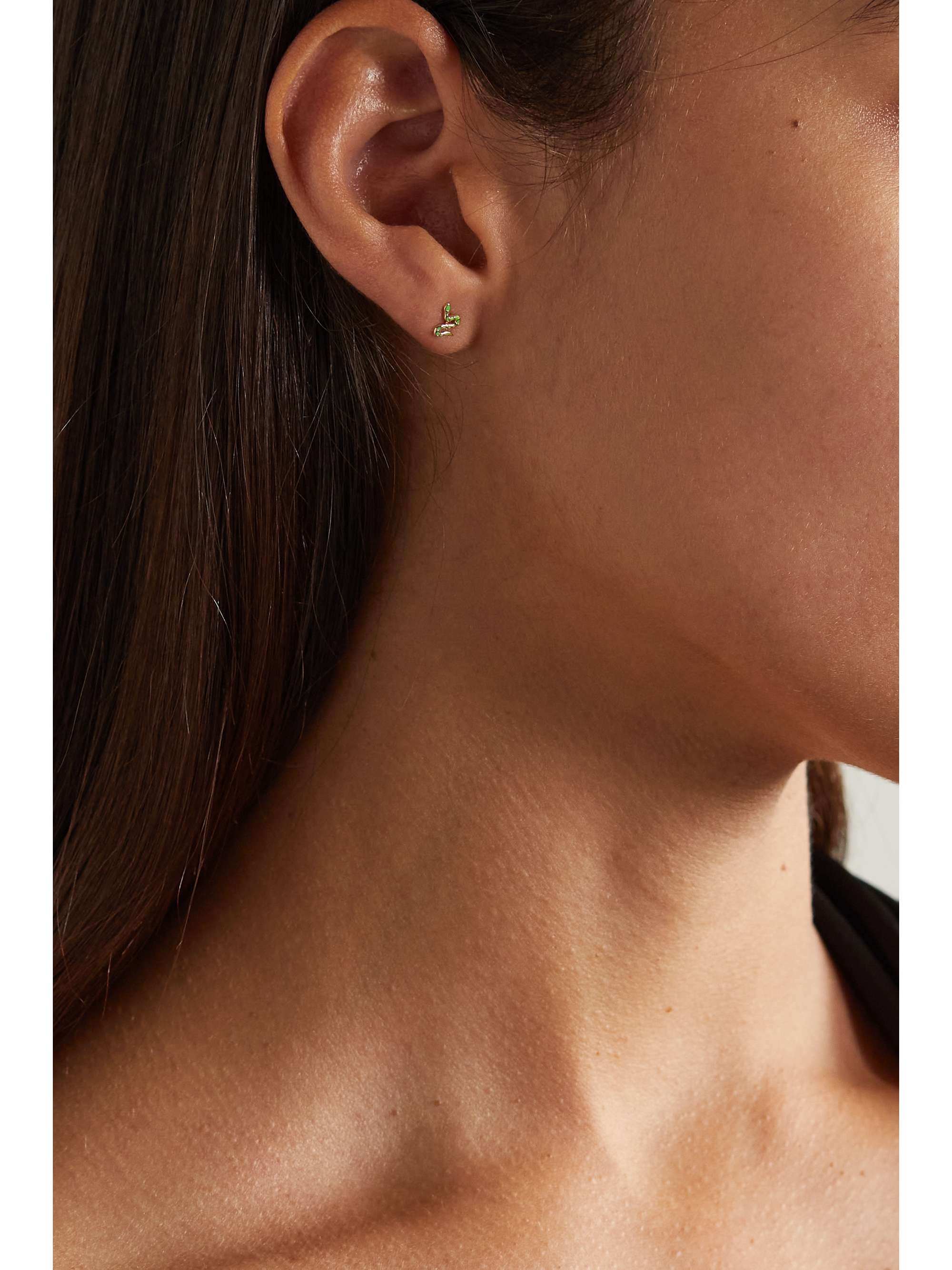 ALISON LOU Boucle d'oreille unique en or 14 carats (585/1000) et émail Snake