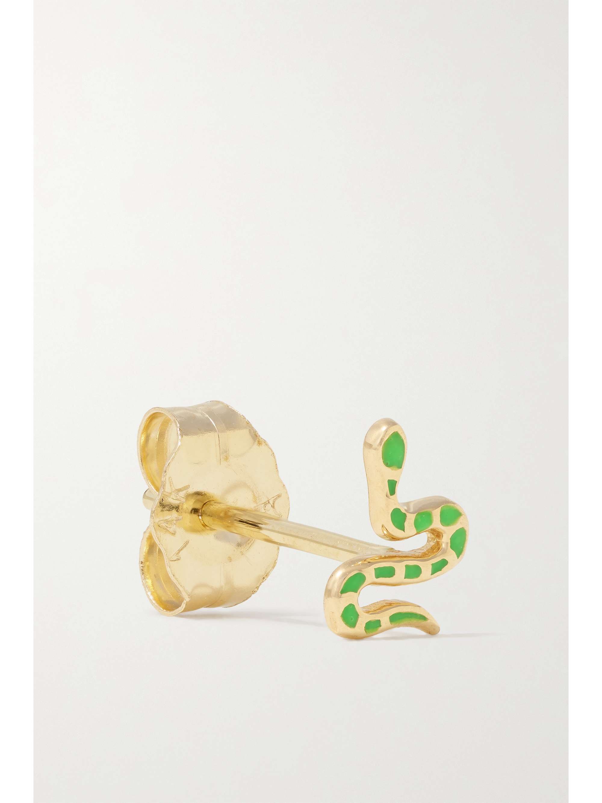 ALISON LOU Boucle d'oreille unique en or 14 carats (585/1000) et émail Snake
