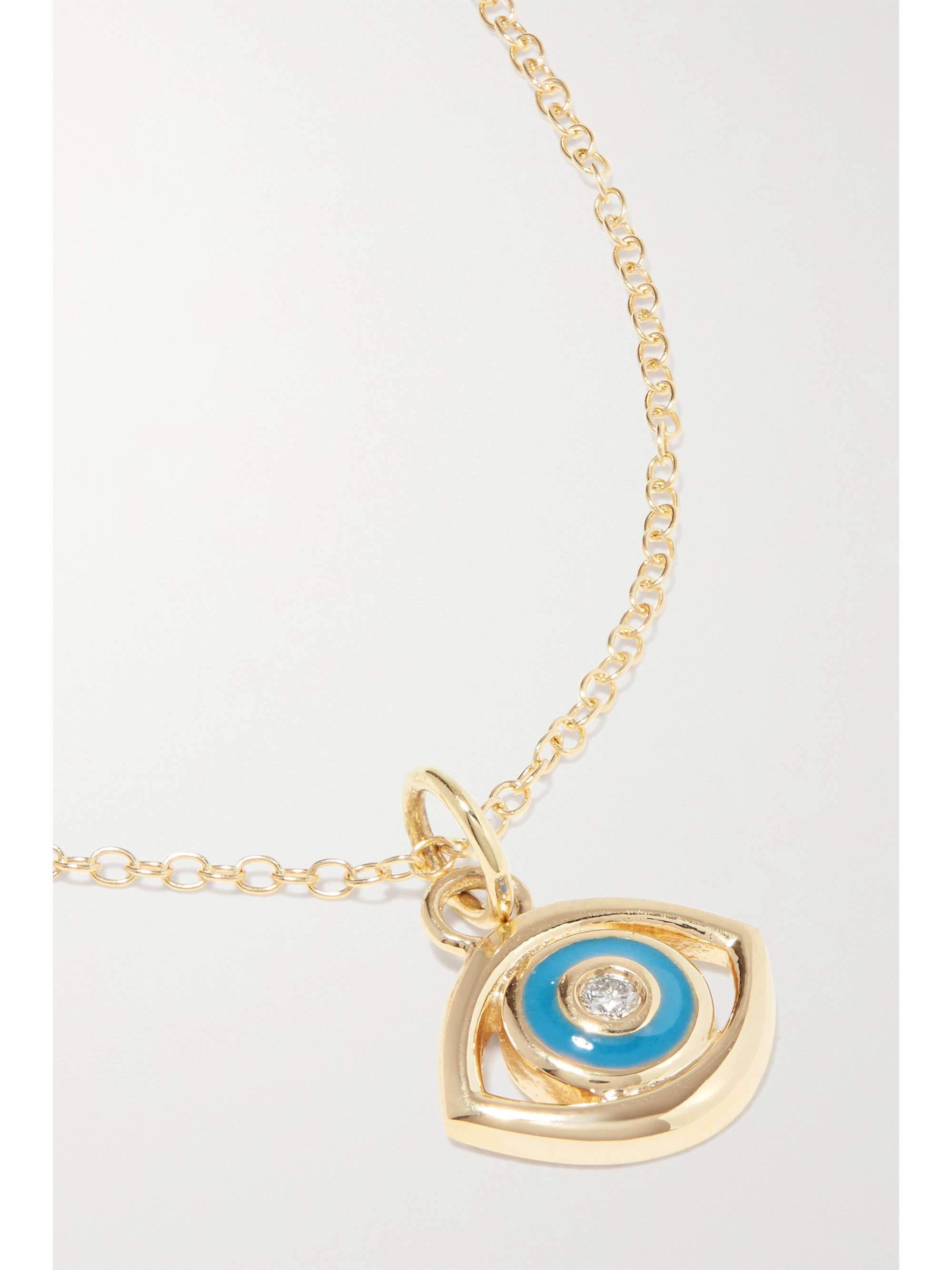 ALISON LOU Evil Eye 14K 黄金、钻石、搪瓷项链